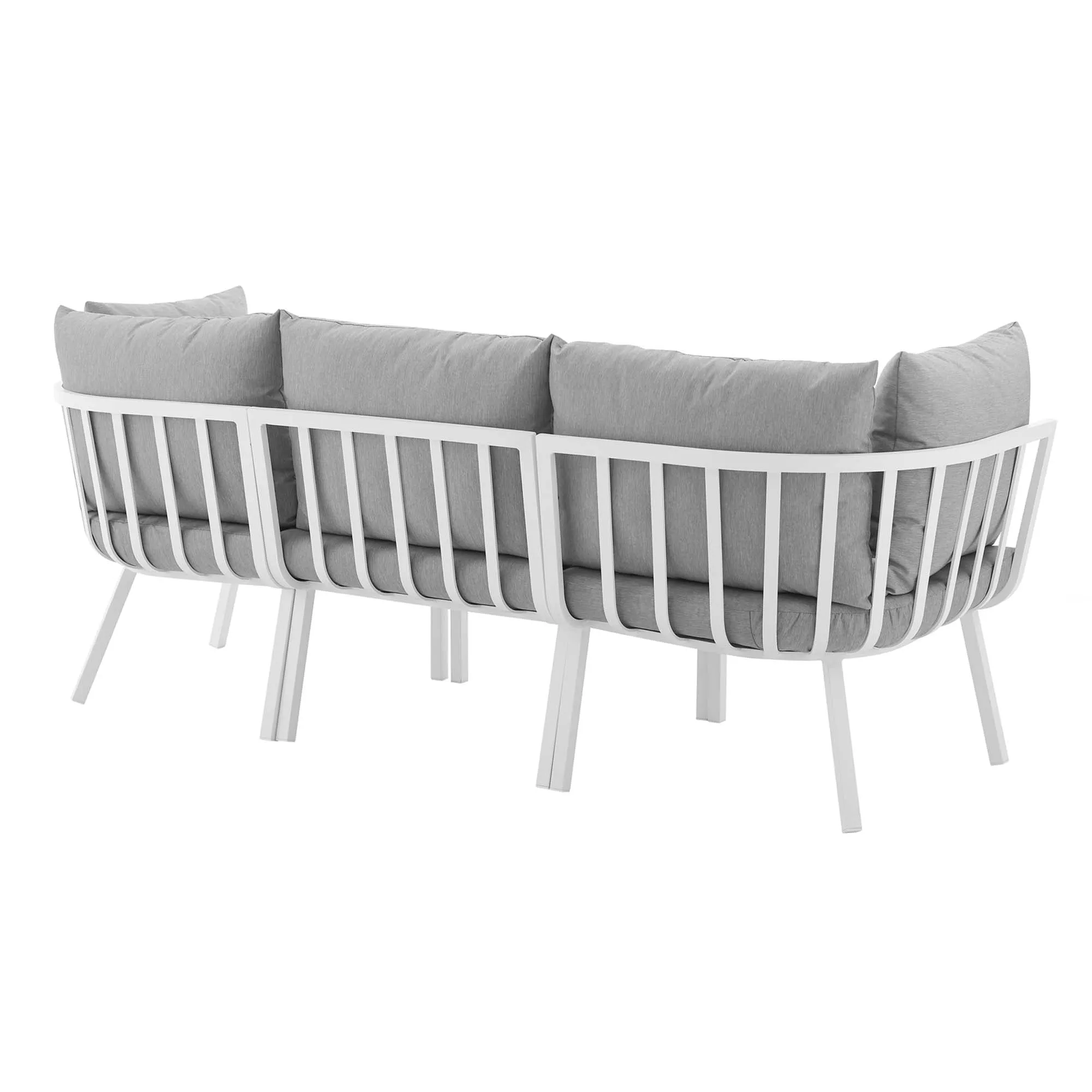 Riverside 3 Piece Outdoor Patio Aluminum Sectional Sofa Set by Modway
