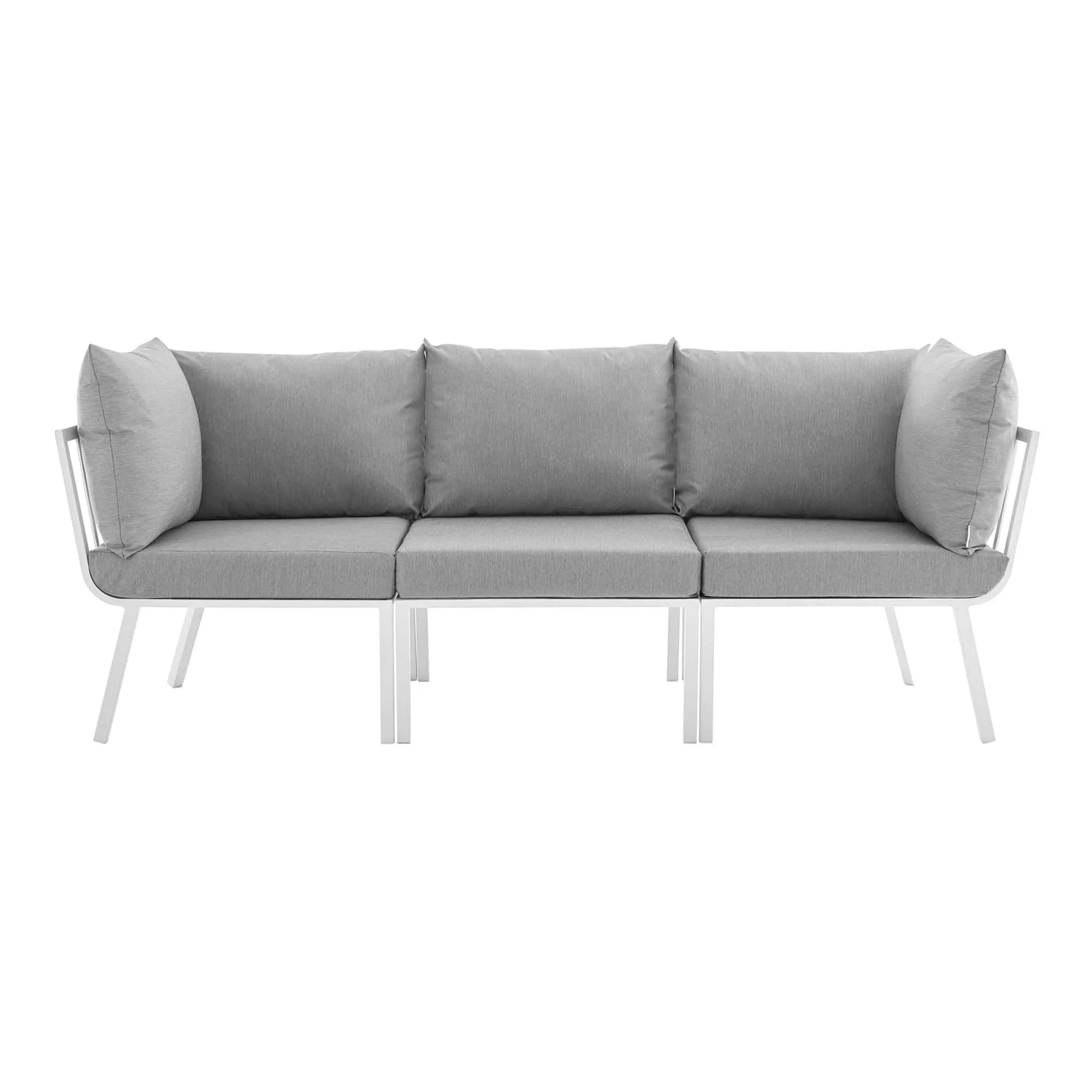 Riverside 3 Piece Outdoor Patio Aluminum Sectional Sofa Set by Modway