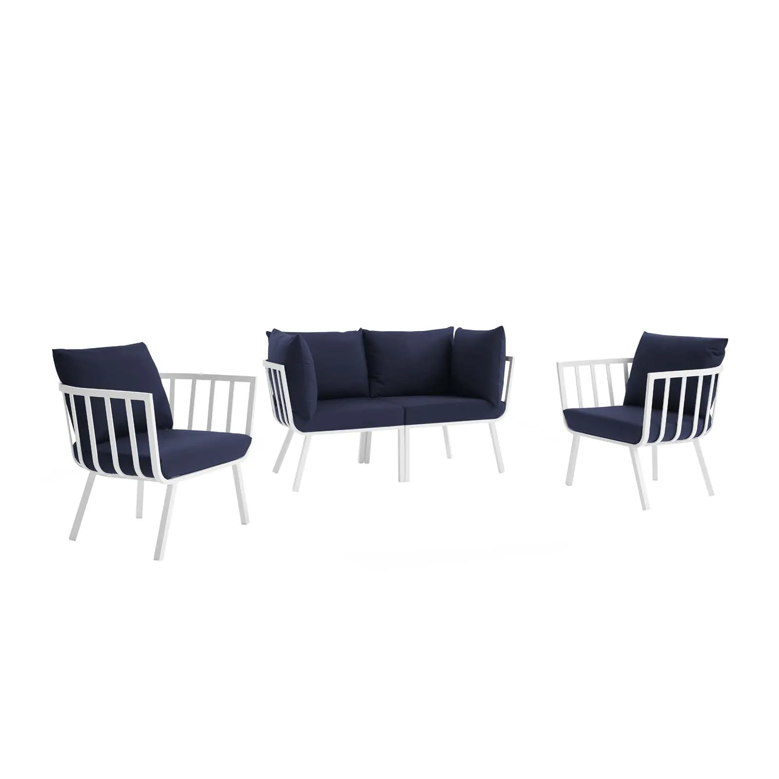 Riverside 4 Piece Outdoor Patio Aluminum Set by Modway