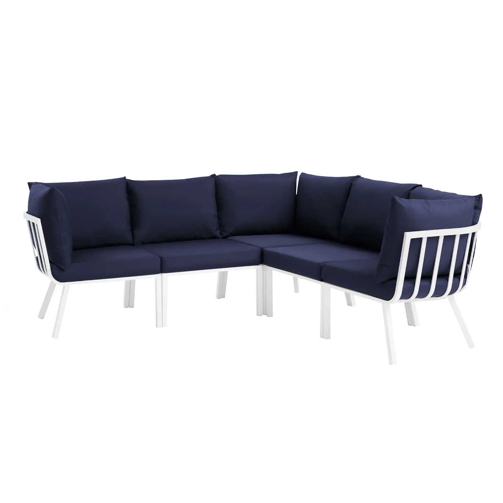 Riverside 5 Piece Outdoor Patio Aluminum Sectional by Modway