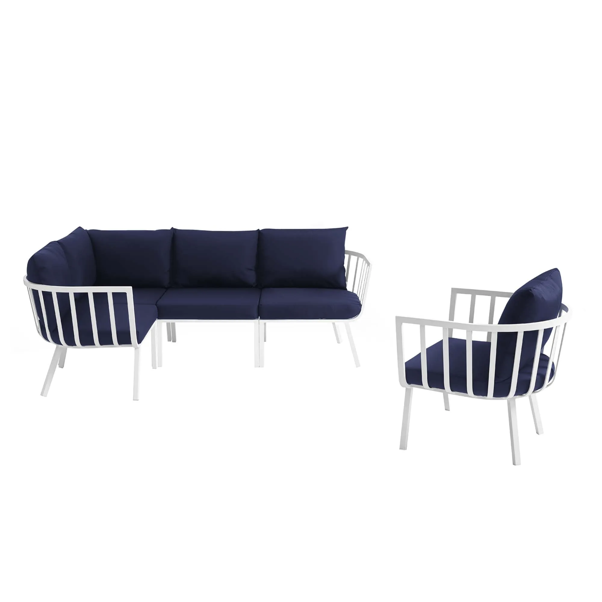 Riverside 5 Piece Outdoor Patio Aluminum Set by Modway