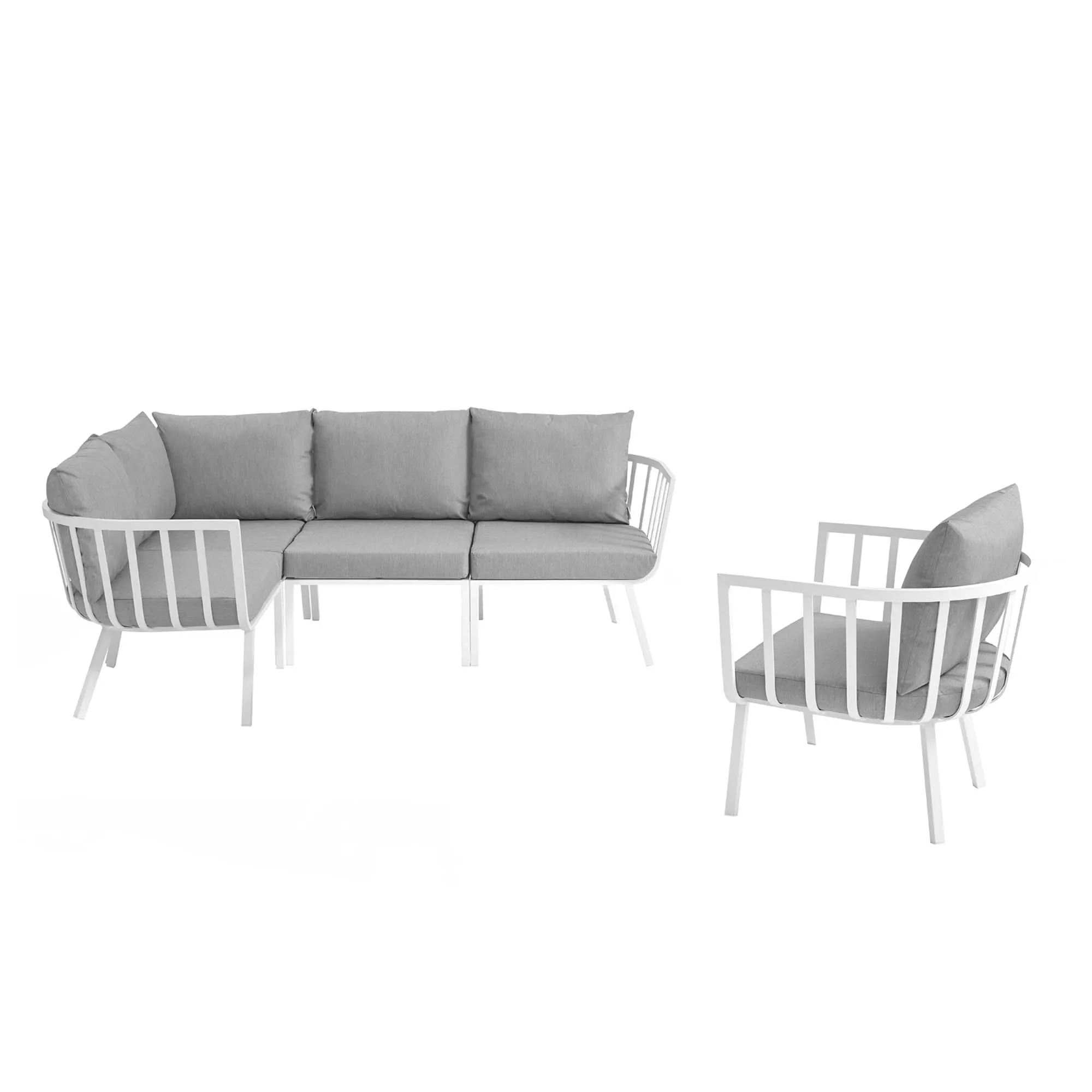 Riverside 5 Piece Outdoor Patio Aluminum Set by Modway
