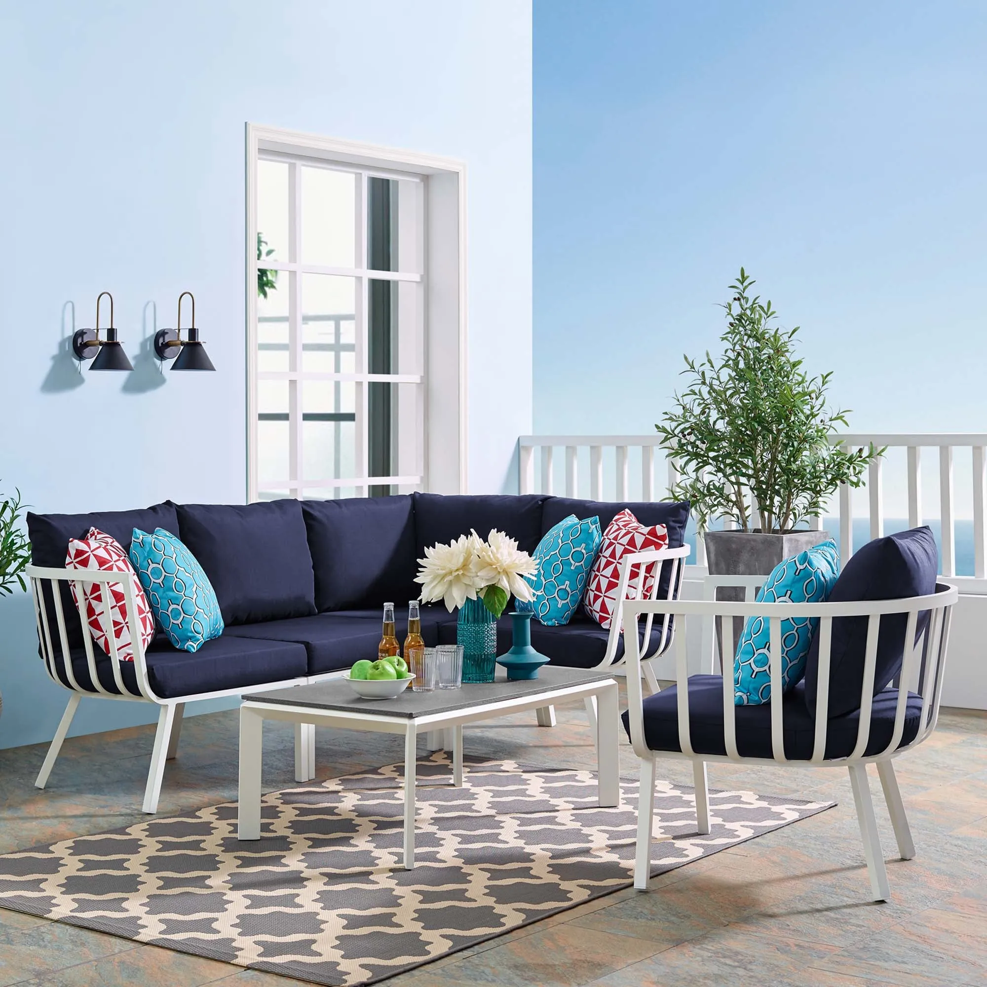 Riverside 6 Piece Outdoor Patio Aluminum Set by Modway