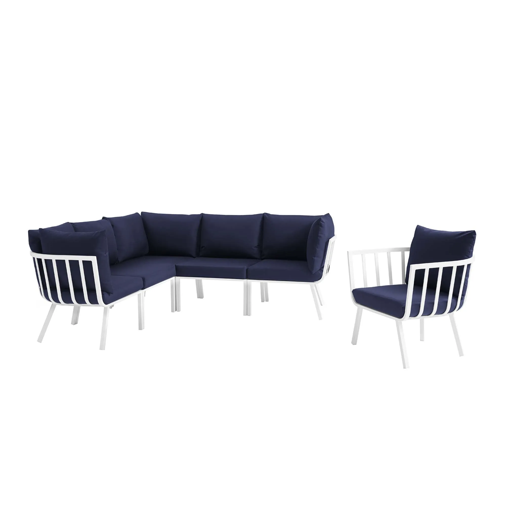 Riverside 6 Piece Outdoor Patio Aluminum Set by Modway