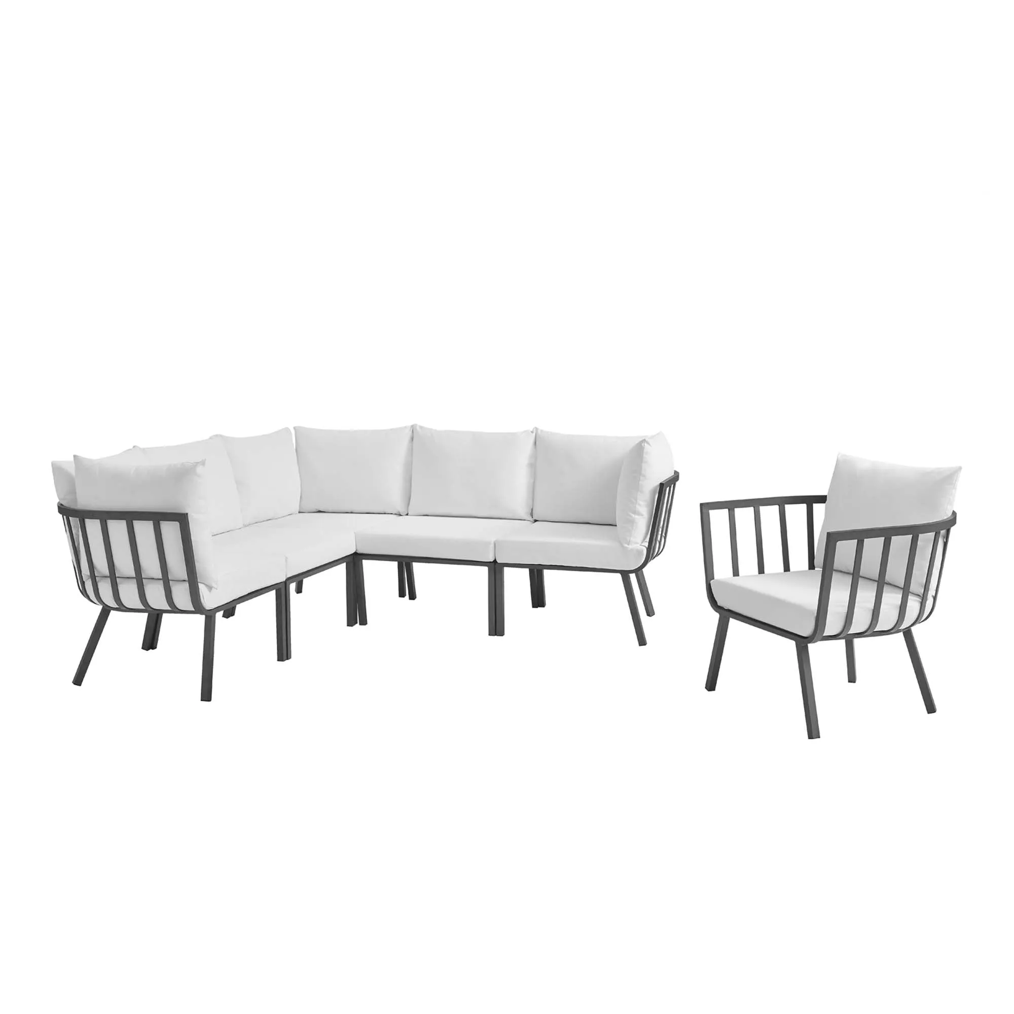 Riverside 6 Piece Outdoor Patio Aluminum Set by Modway