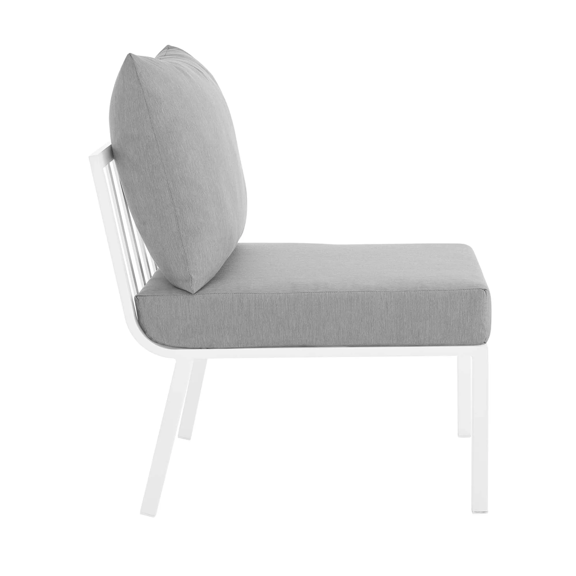 Riverside Outdoor Patio Aluminum Armless Chair by Modway