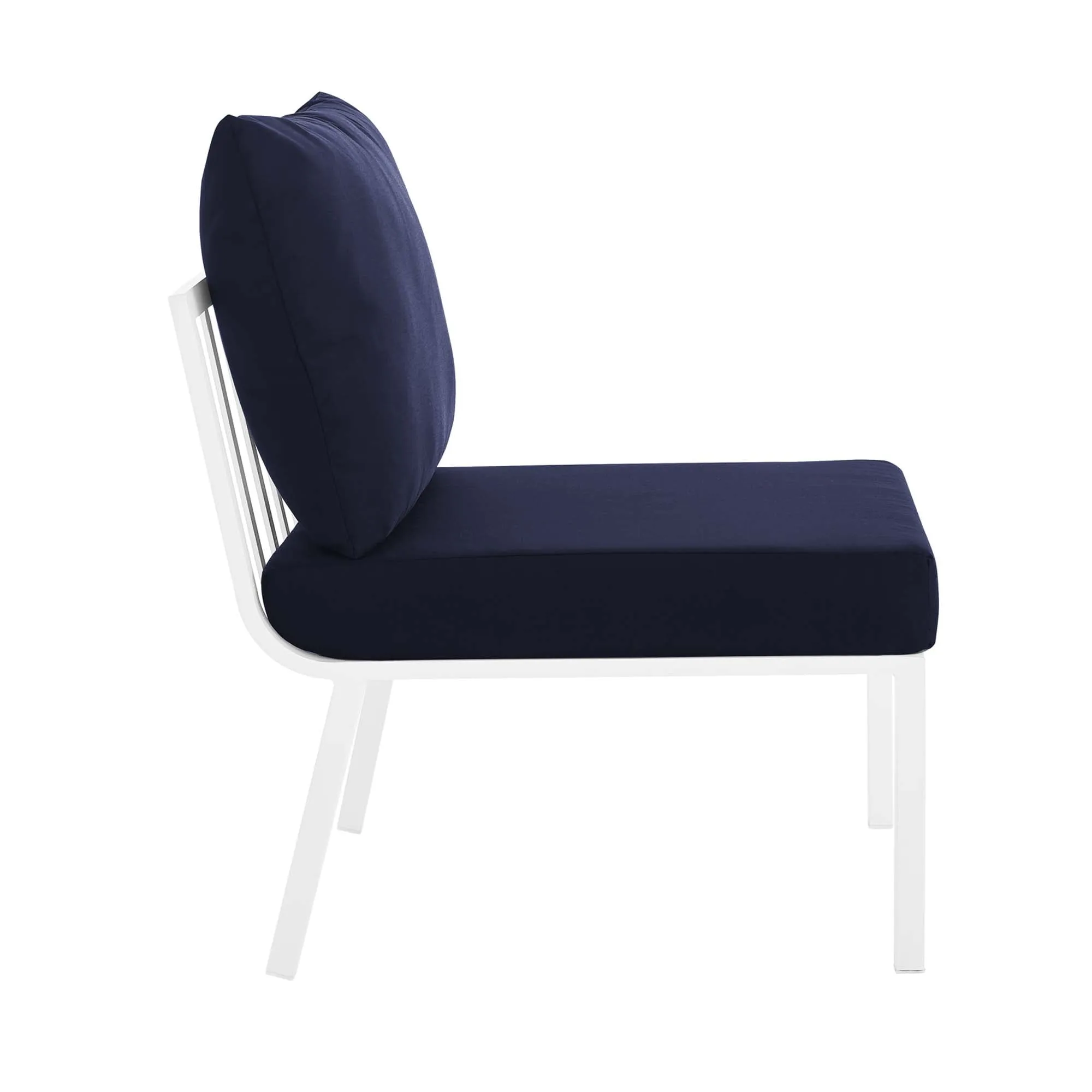 Riverside Outdoor Patio Aluminum Armless Chair by Modway