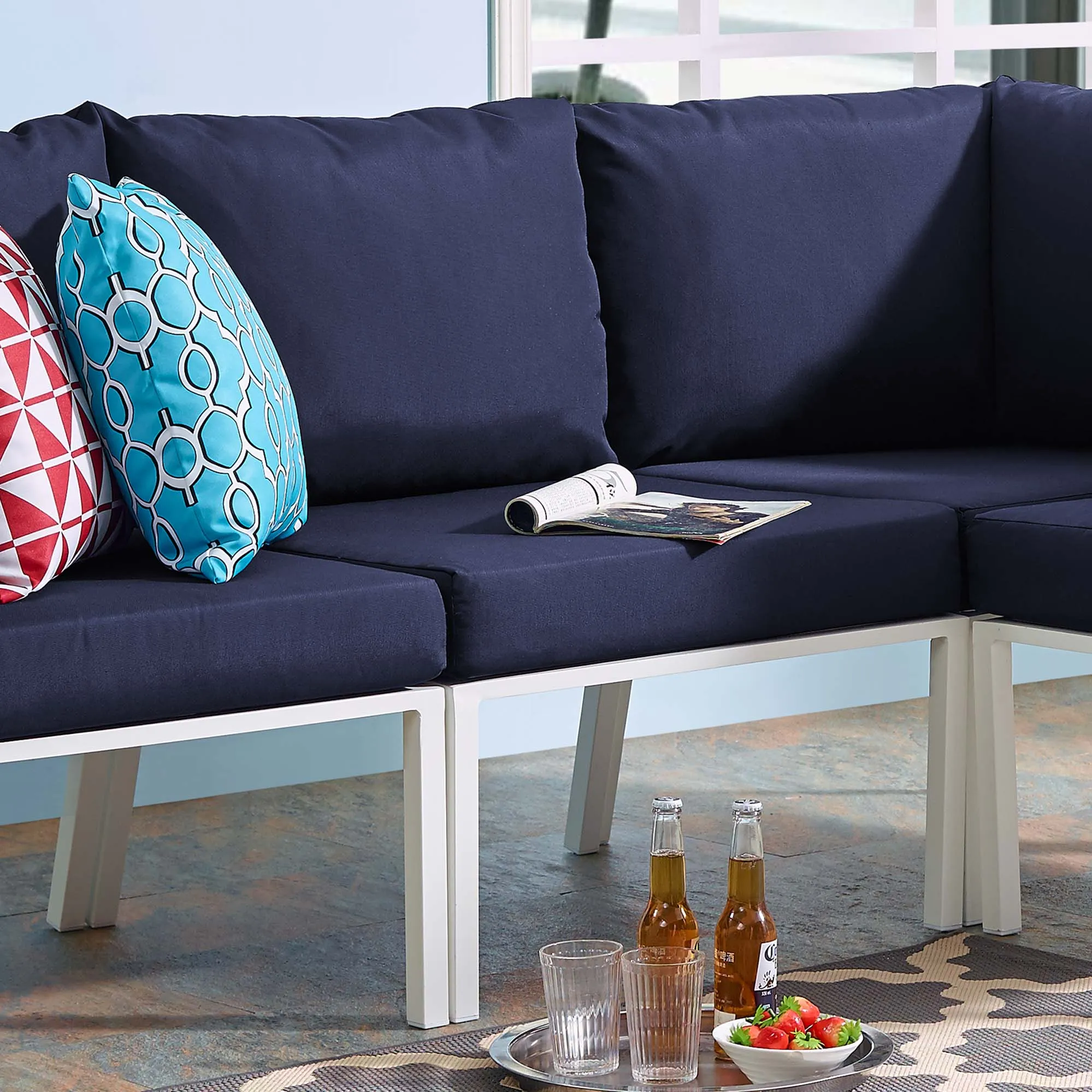 Riverside Outdoor Patio Aluminum Armless Chair by Modway