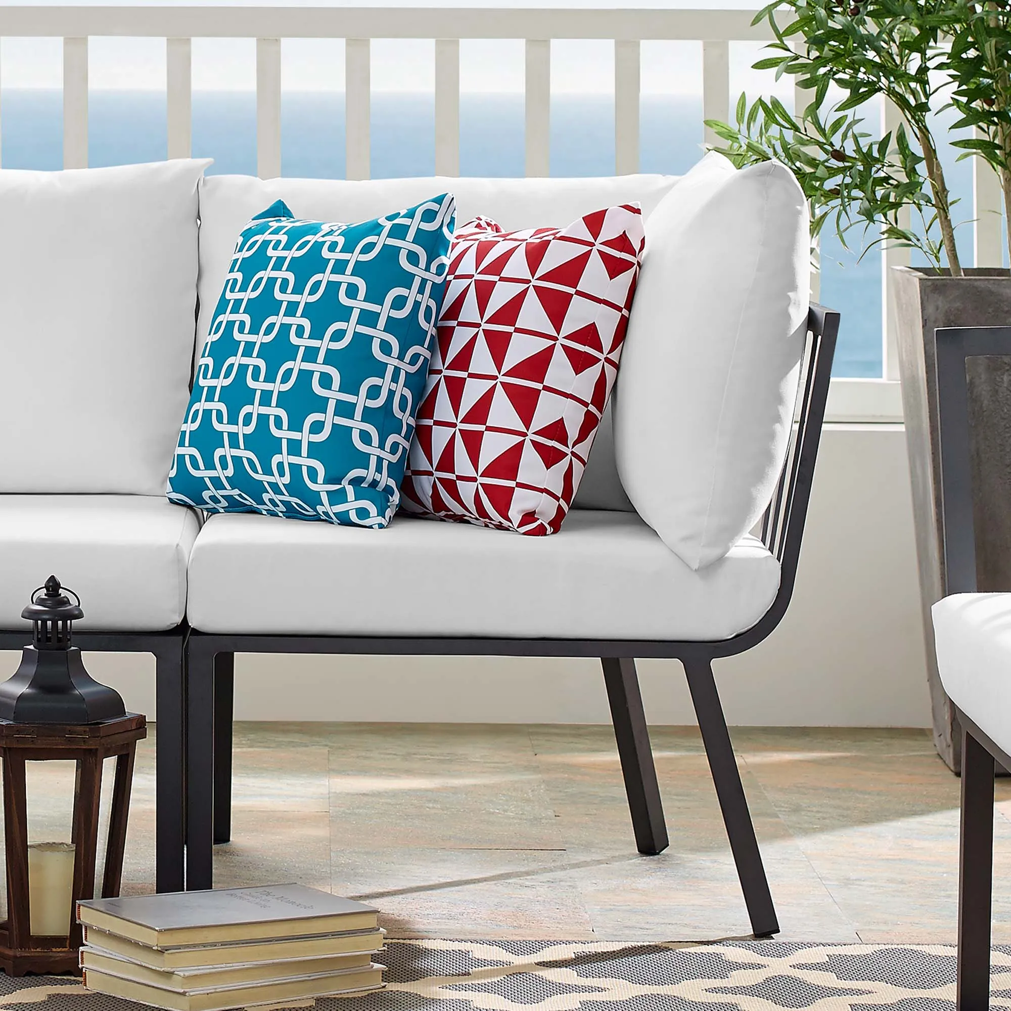 Riverside Outdoor Patio Aluminum Corner Chair by Modway