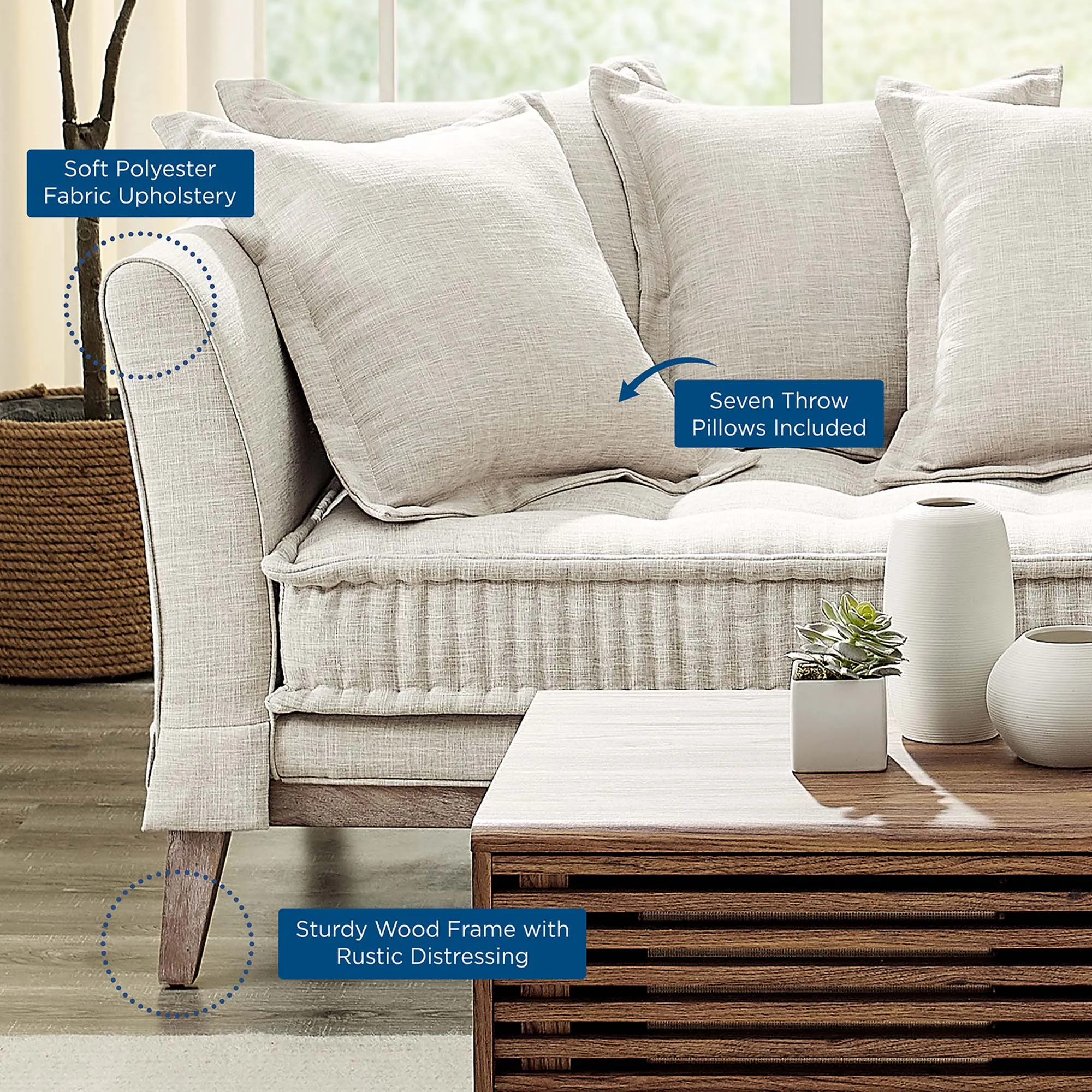 Rowan Fabric Sofa by Modway
