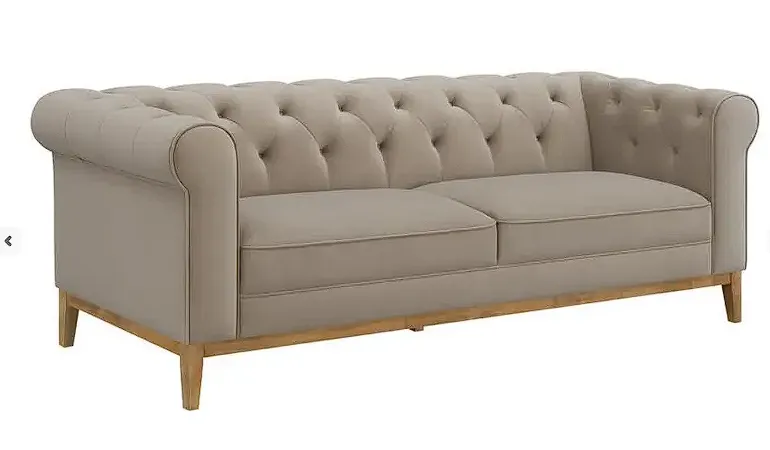 Sandrine Button Tufted Tuxedo Arms living room Camel