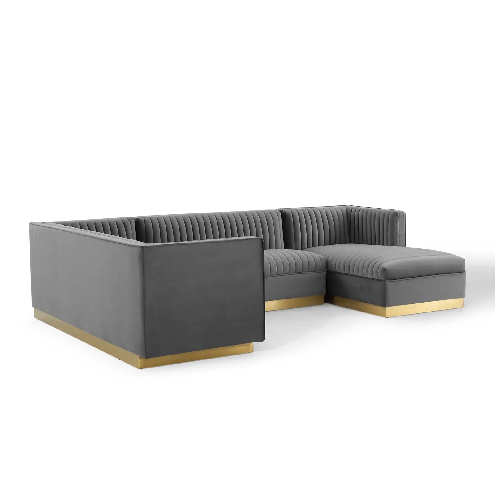 Sanguine 3 Piece Performance Velvet Sectional Sofa Set by Modway