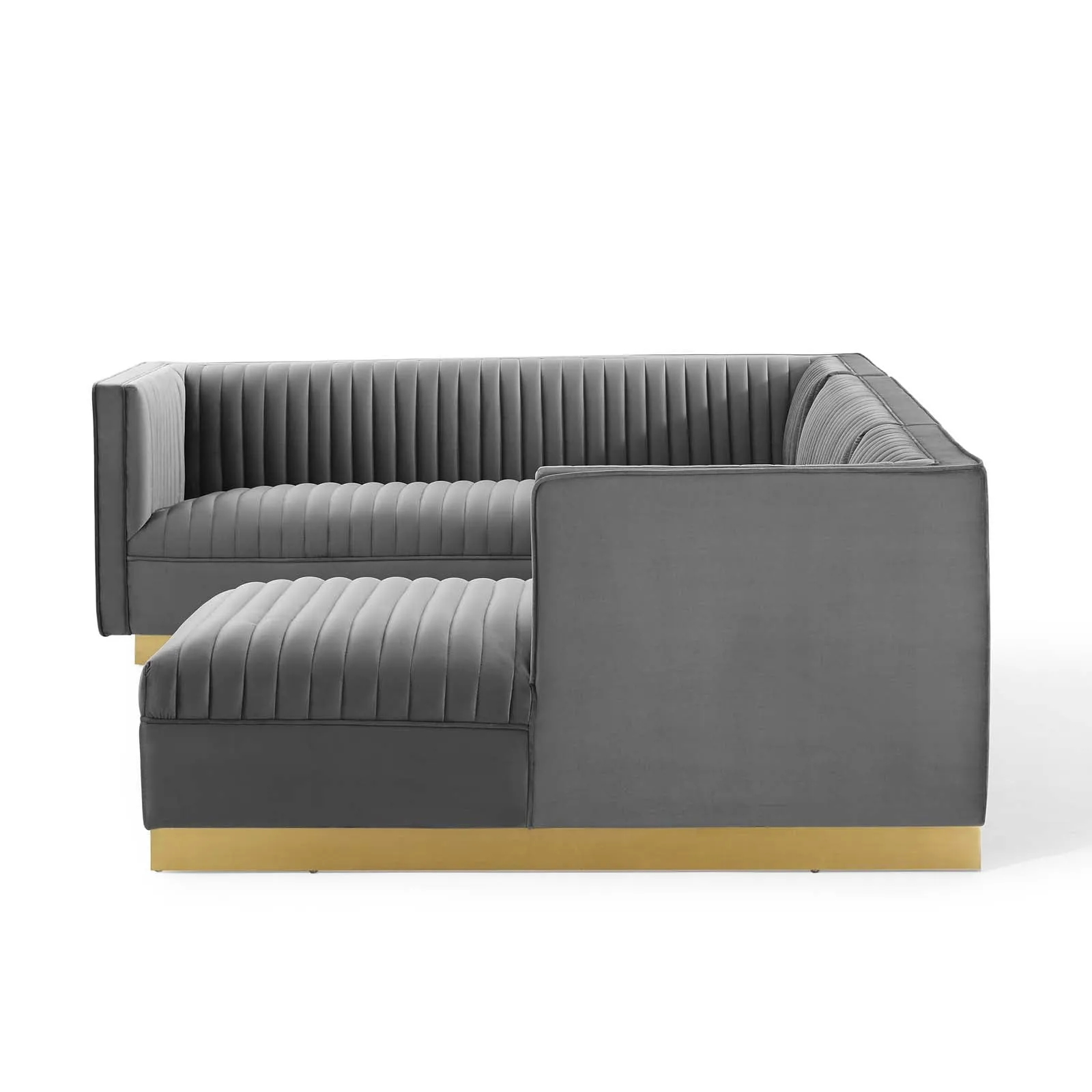 Sanguine 3 Piece Performance Velvet Sectional Sofa Set by Modway
