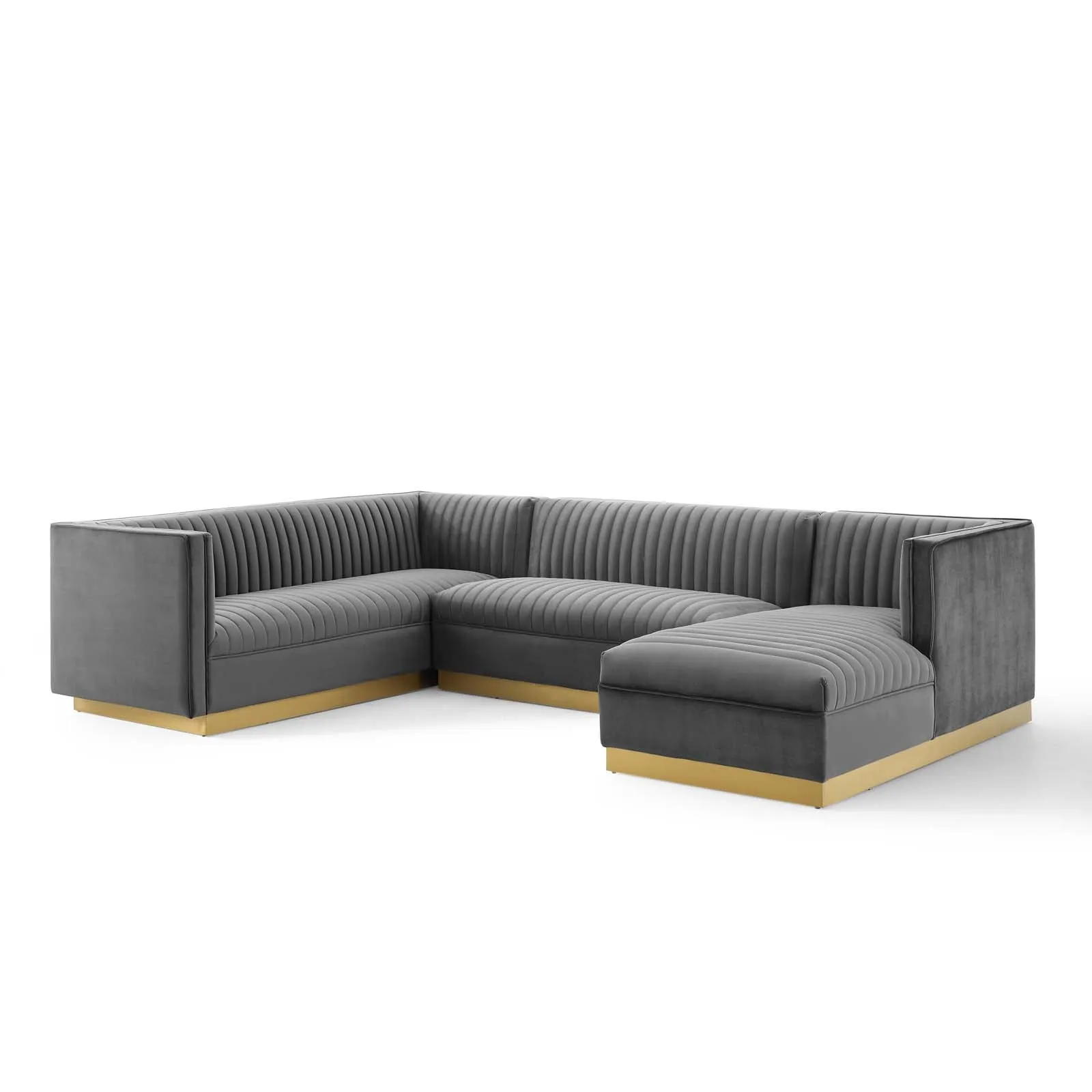 Sanguine 3 Piece Performance Velvet Sectional Sofa Set by Modway