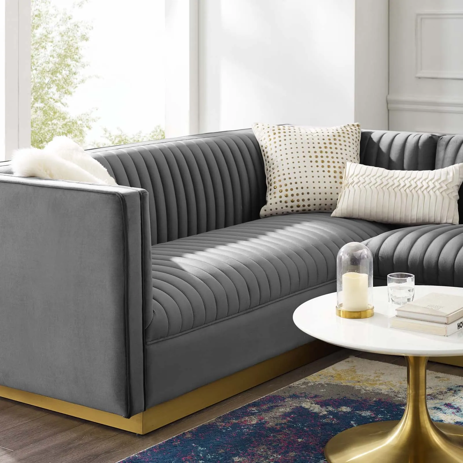 Sanguine 3 Piece Performance Velvet Sectional Sofa Set by Modway