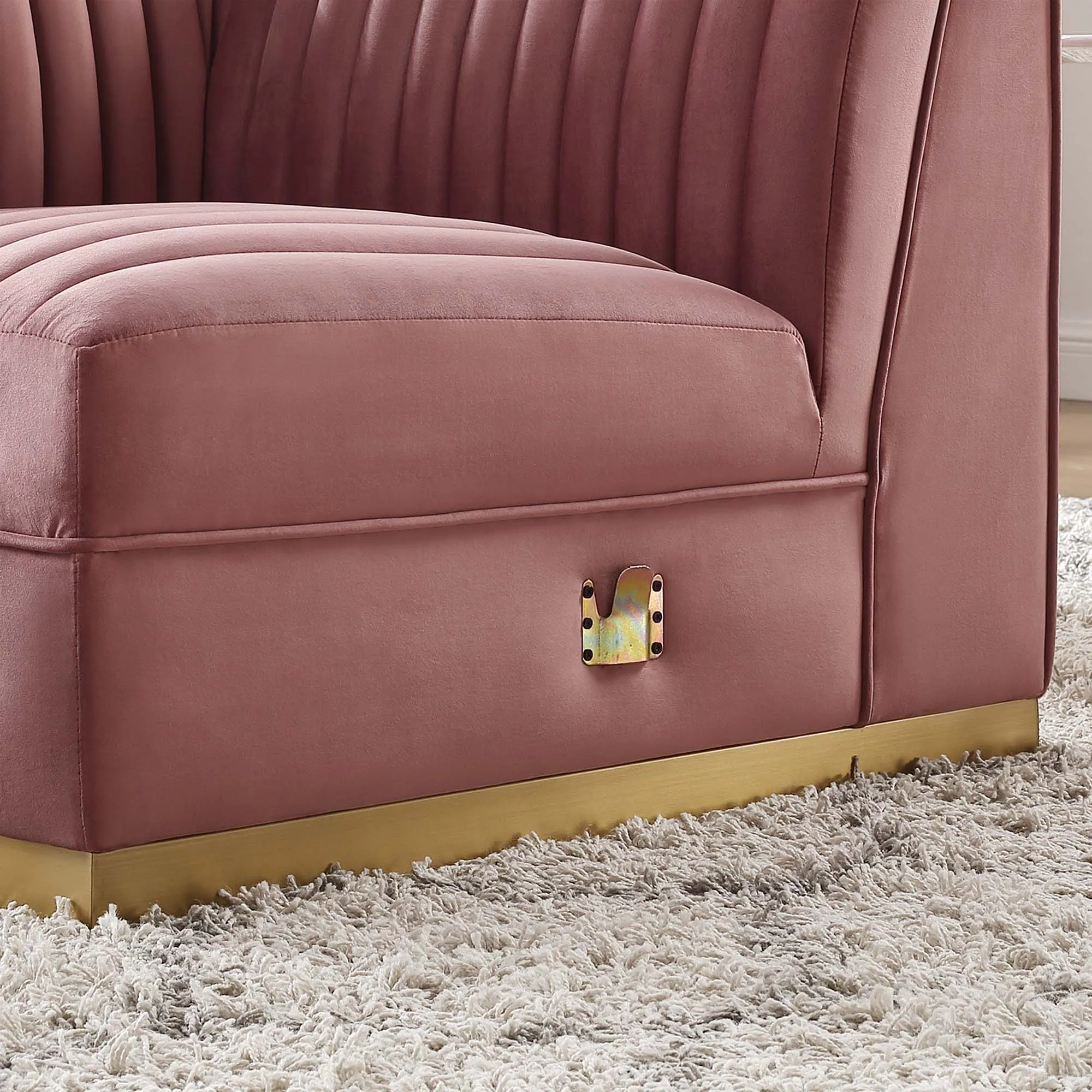 Sanguine Channel Tufted Performance Velvet Modular Sectional Sofa Left Corner Chair by Modway