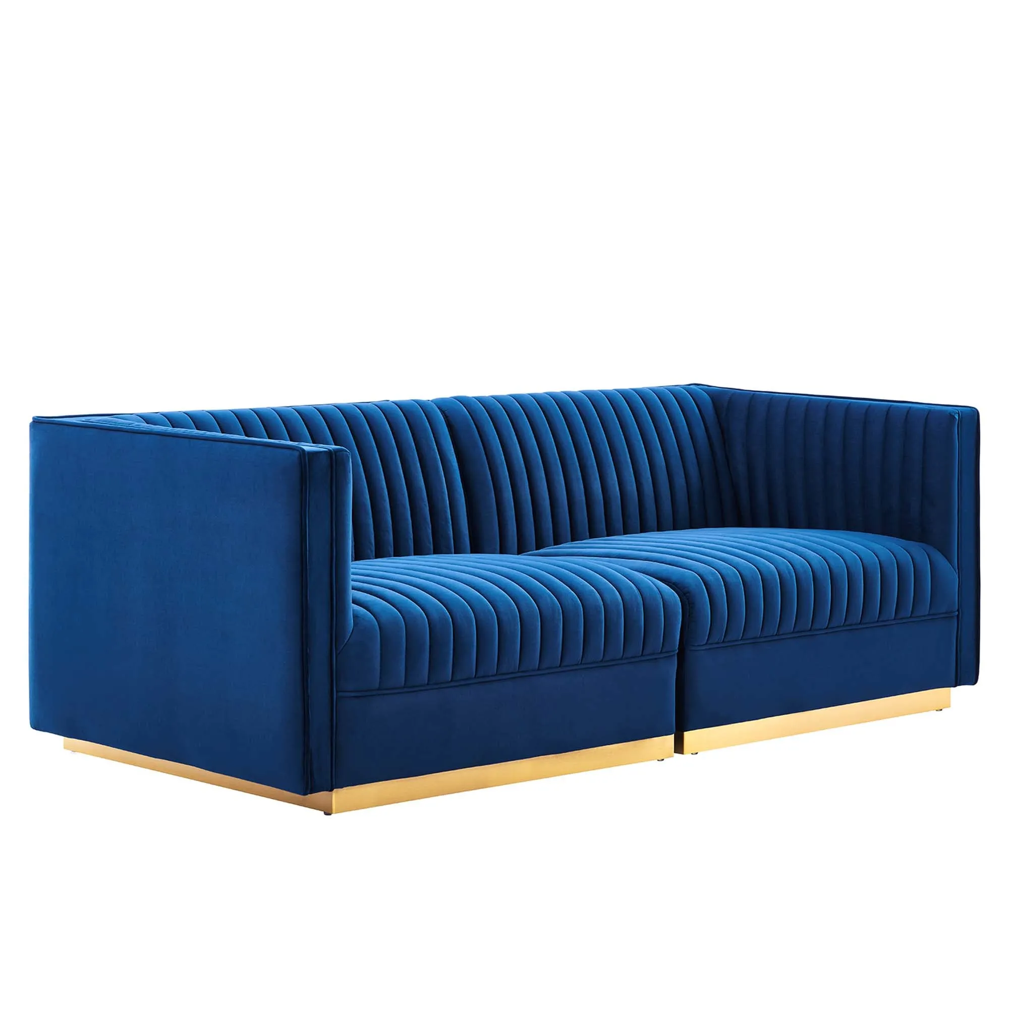 Sanguine Channel Tufted Performance Velvet 	Modular Sectional Sofa Loveseat by Modway