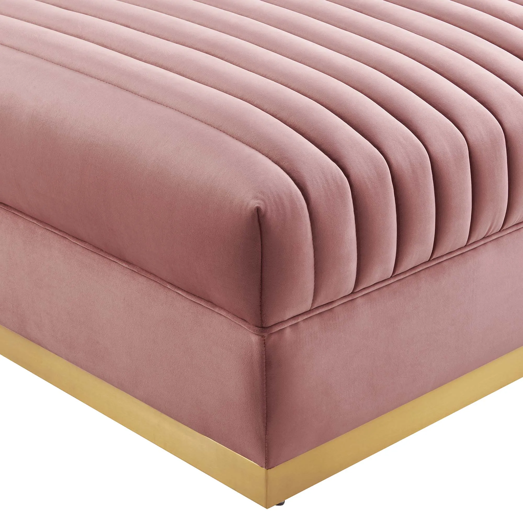 Sanguine Channel Tufted Performance Velvet Modular Sectional Sofa Ottoman by Modway