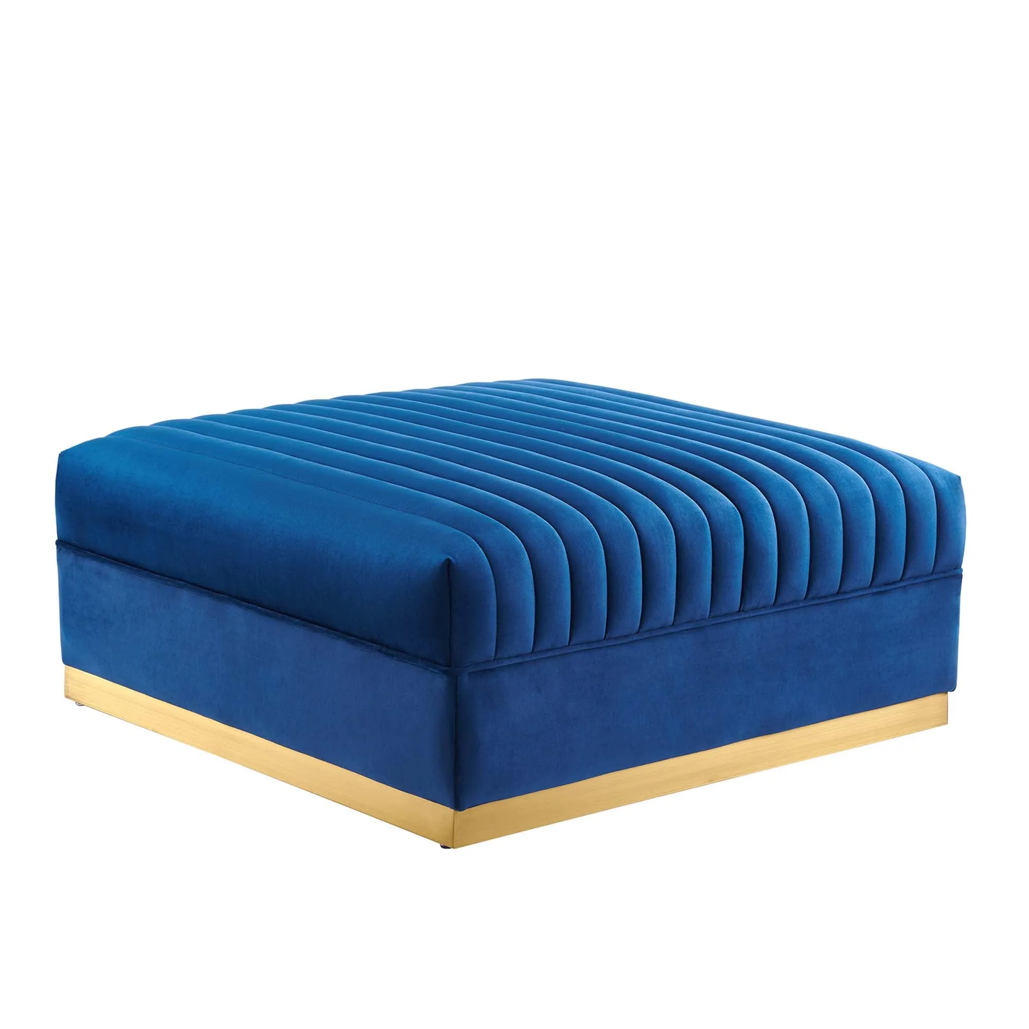 Sanguine Channel Tufted Performance Velvet Modular Sectional Sofa Ottoman by Modway