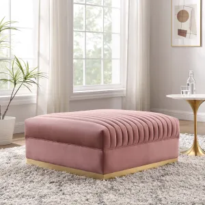 Sanguine Channel Tufted Performance Velvet Modular Sectional Sofa Ottoman by Modway