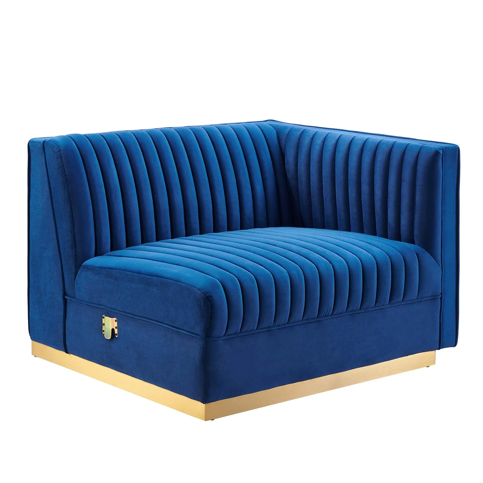 Sanguine Channel Tufted Performance Velvet Modular Sectional Sofa Right-Arm Chair by Modway