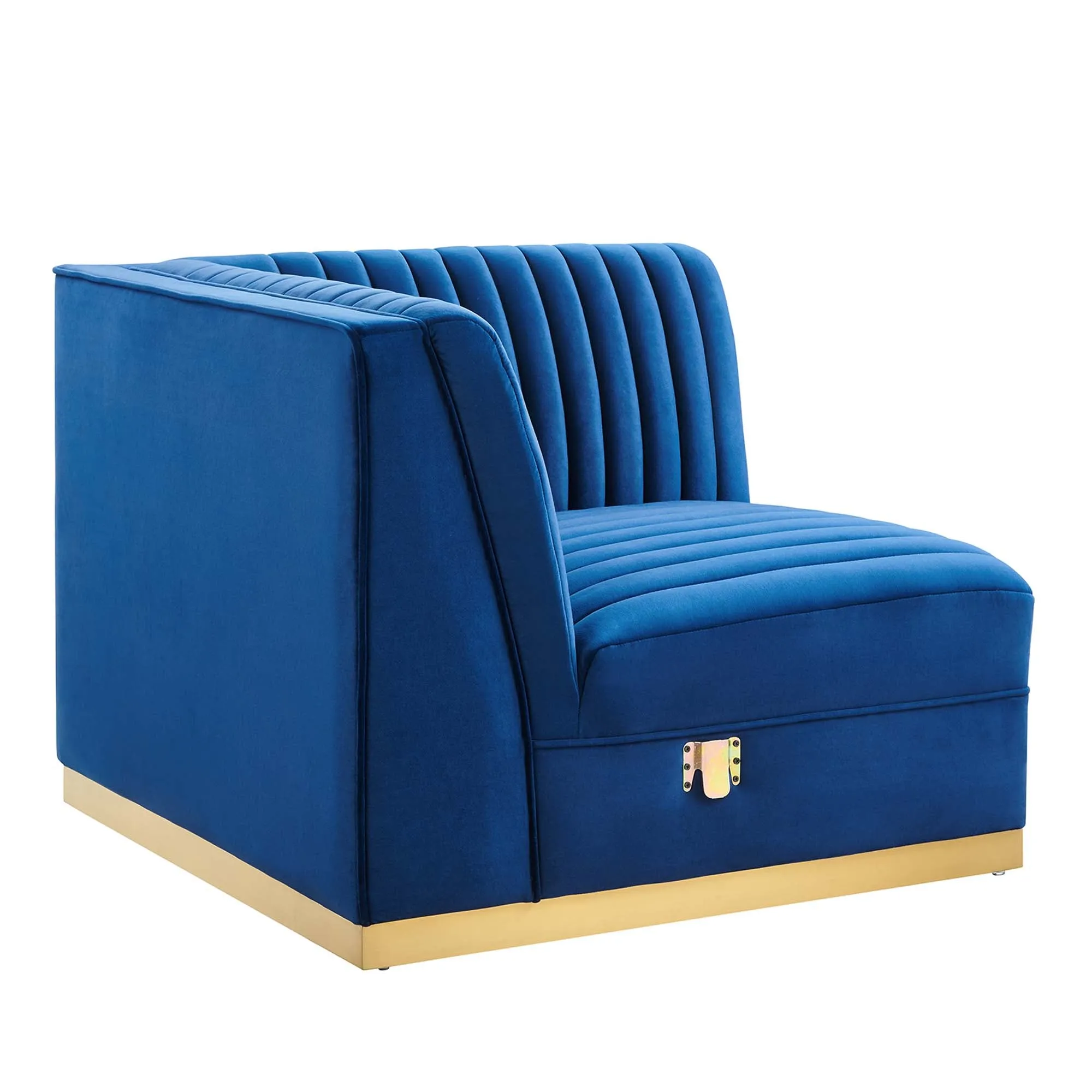 Sanguine Channel Tufted Performance Velvet Modular Sectional Sofa Right Corner Chair by Modway