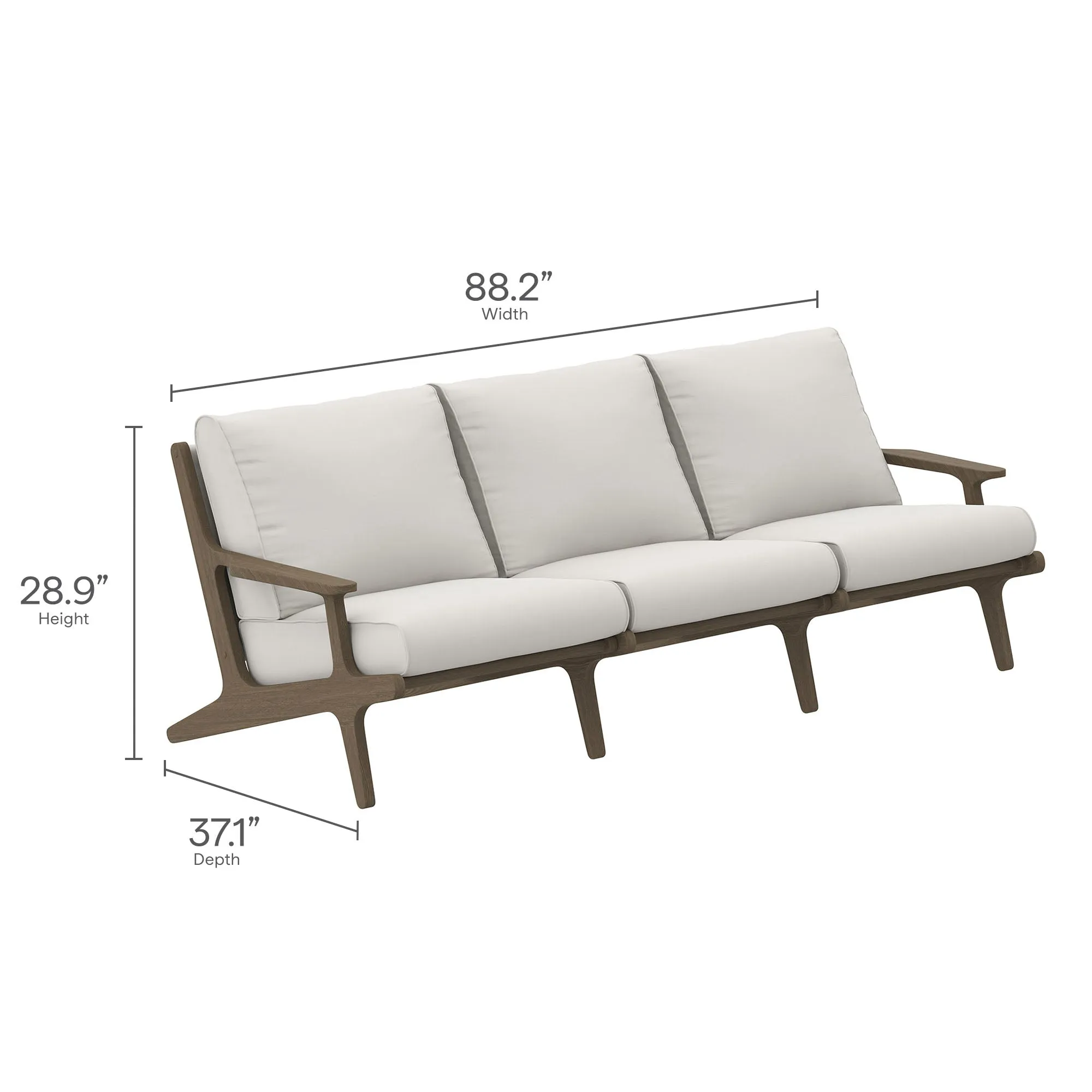 Saratoga Outdoor Patio Teak Sofa by Modway