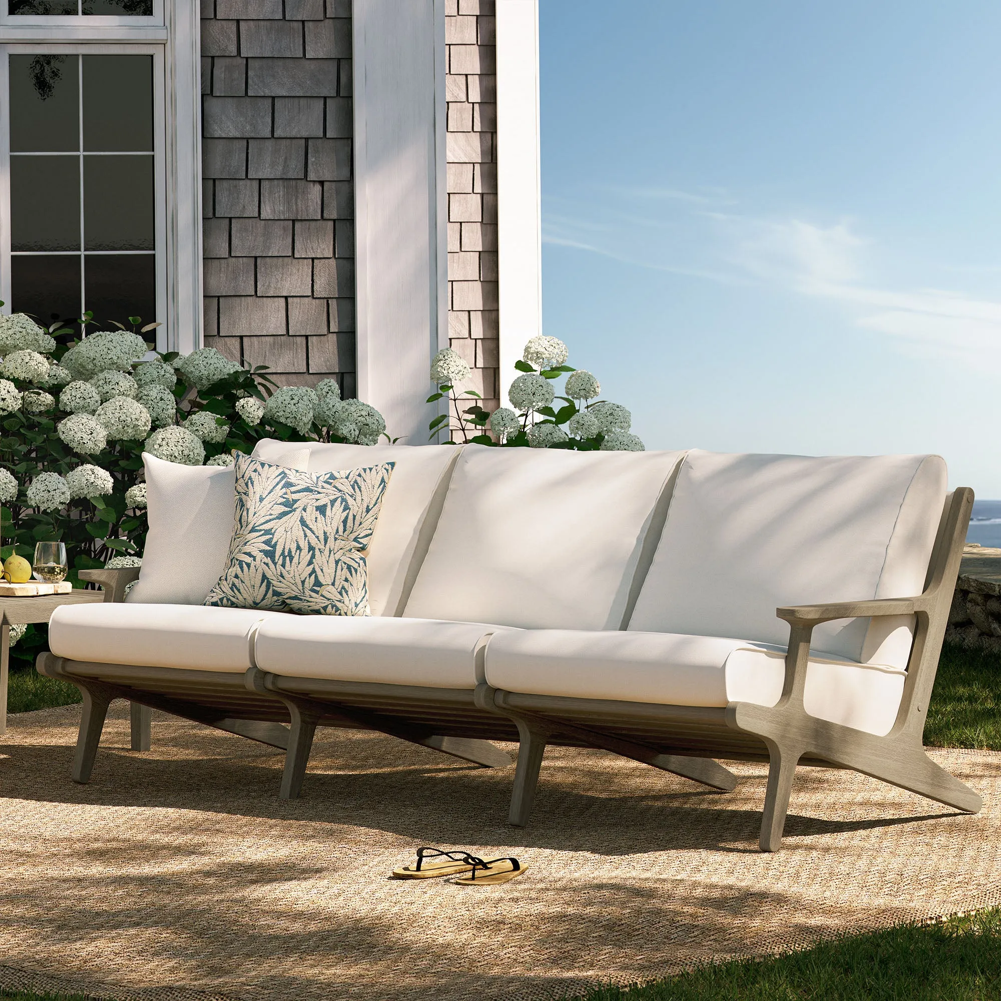 Saratoga Outdoor Patio Teak Sofa by Modway