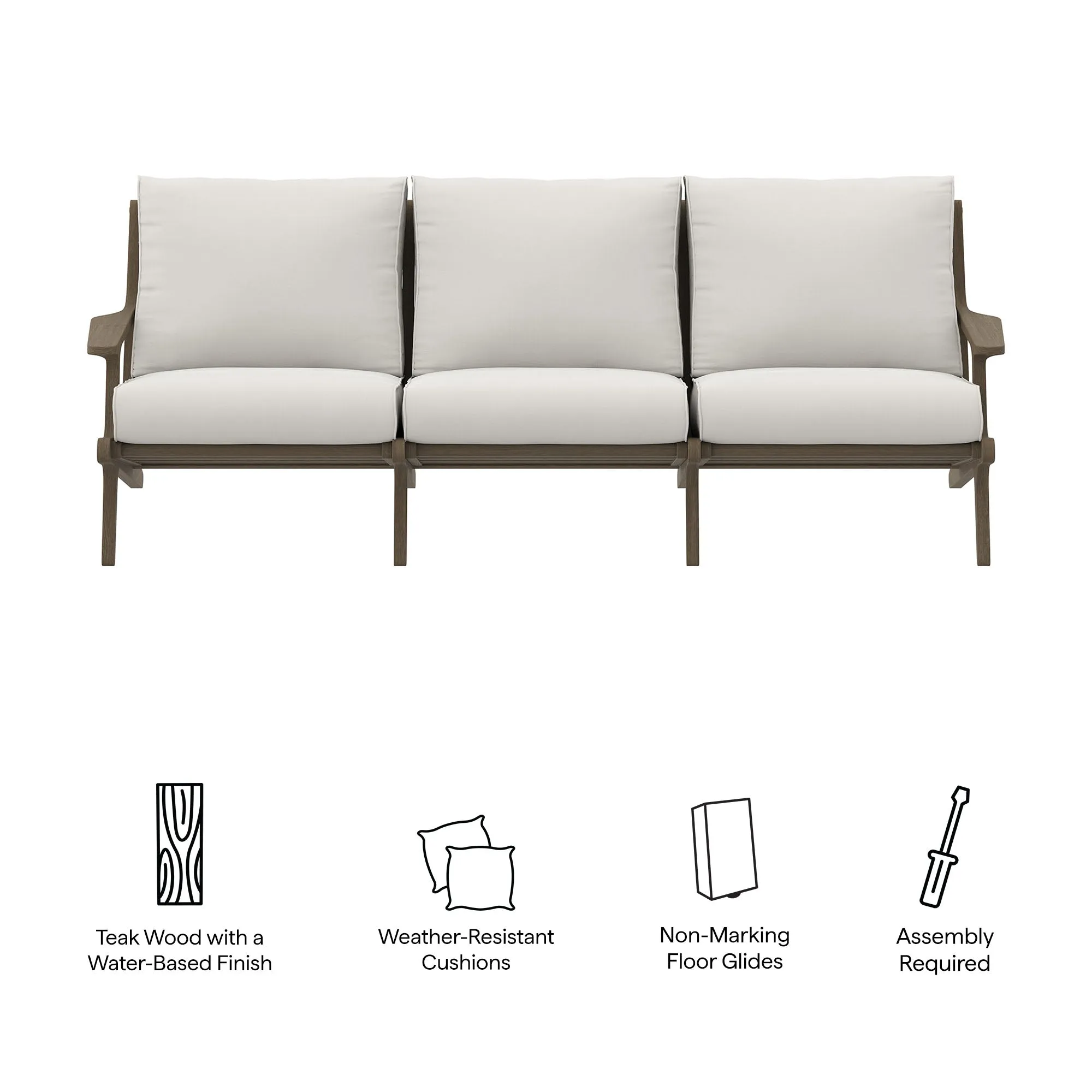 Saratoga Outdoor Patio Teak Sofa by Modway