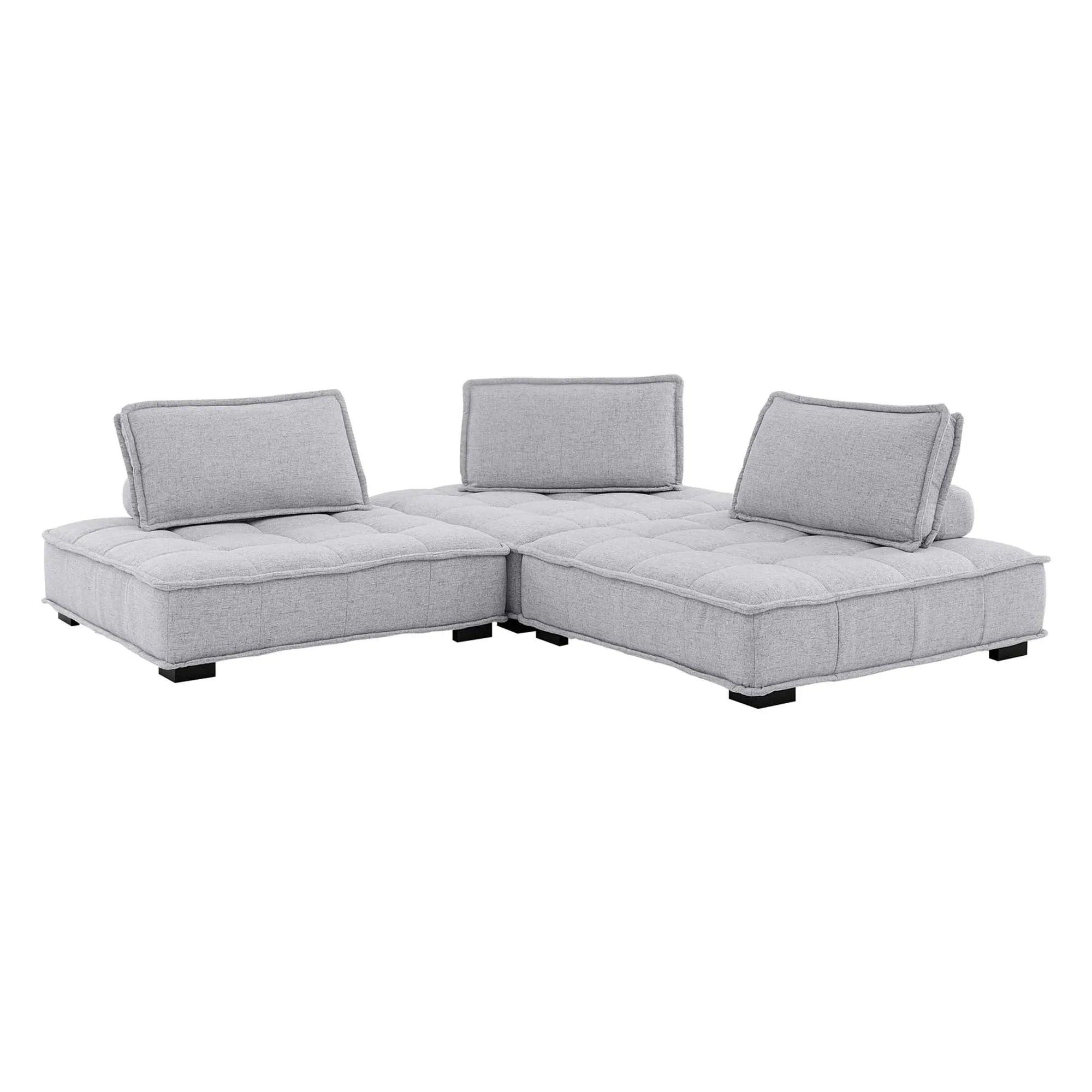Saunter 3-Piece Tufted Fabric Fabric Sofa by Modway