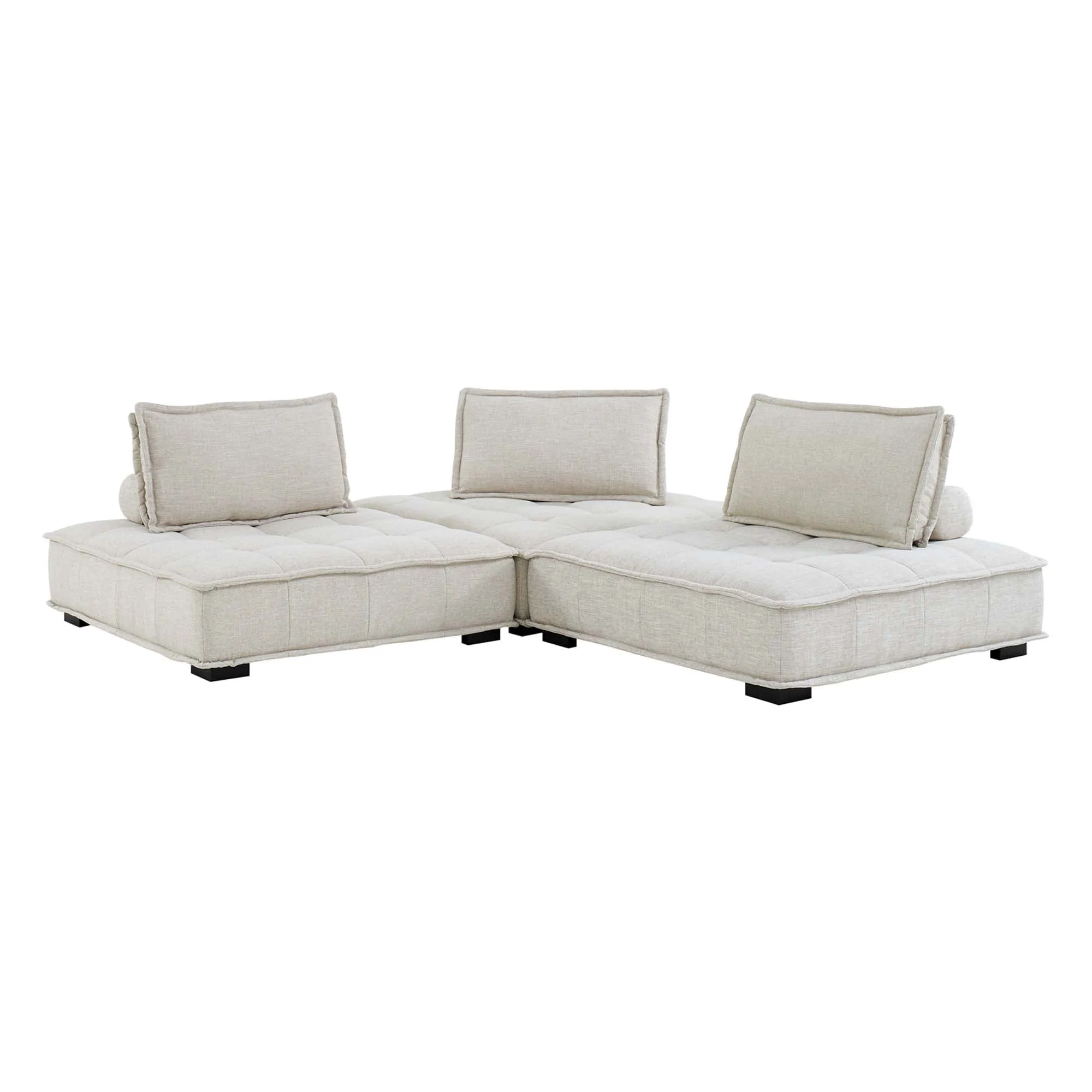 Saunter 3-Piece Tufted Fabric Fabric Sofa by Modway