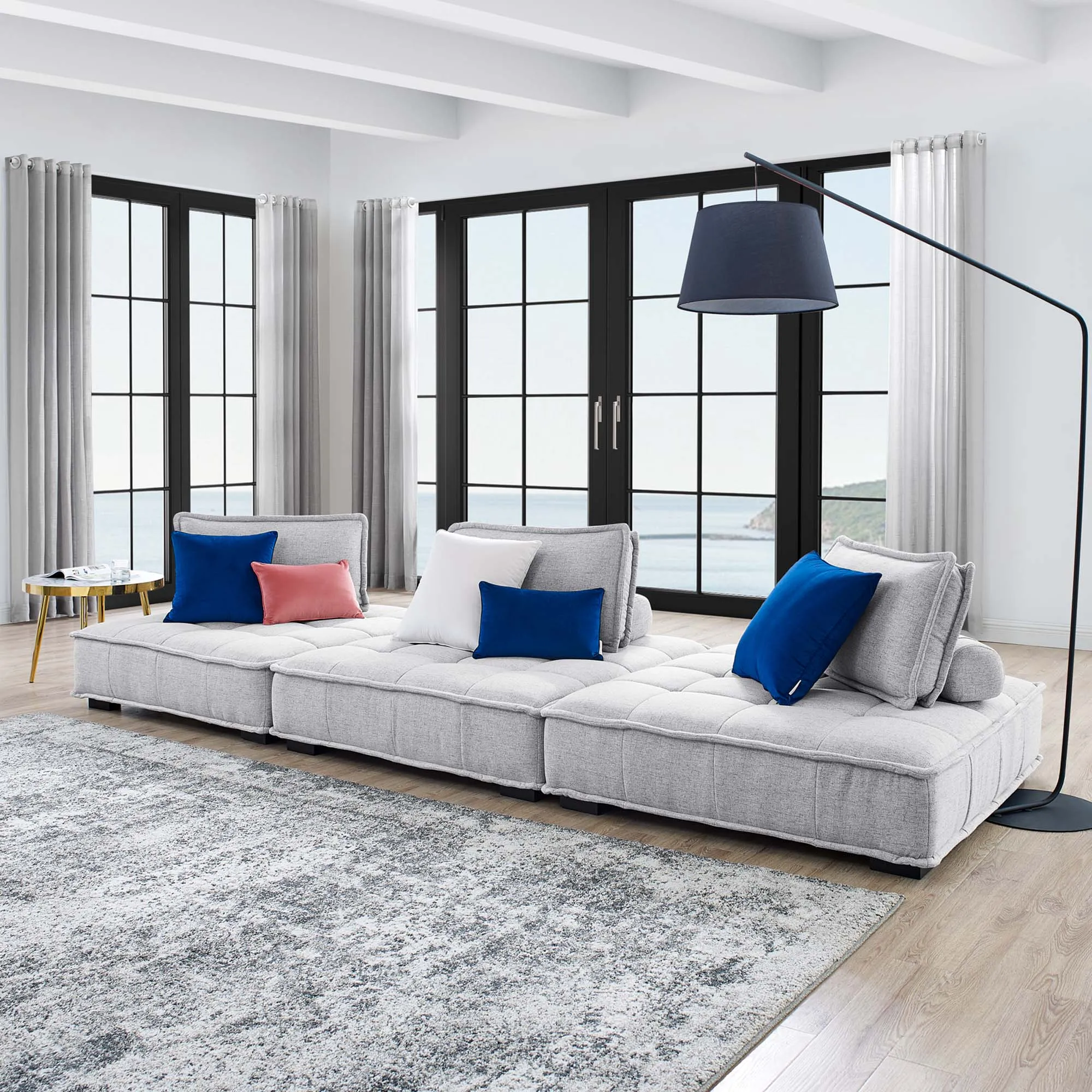 Saunter 3-Piece Tufted Fabric Fabric Sofa by Modway