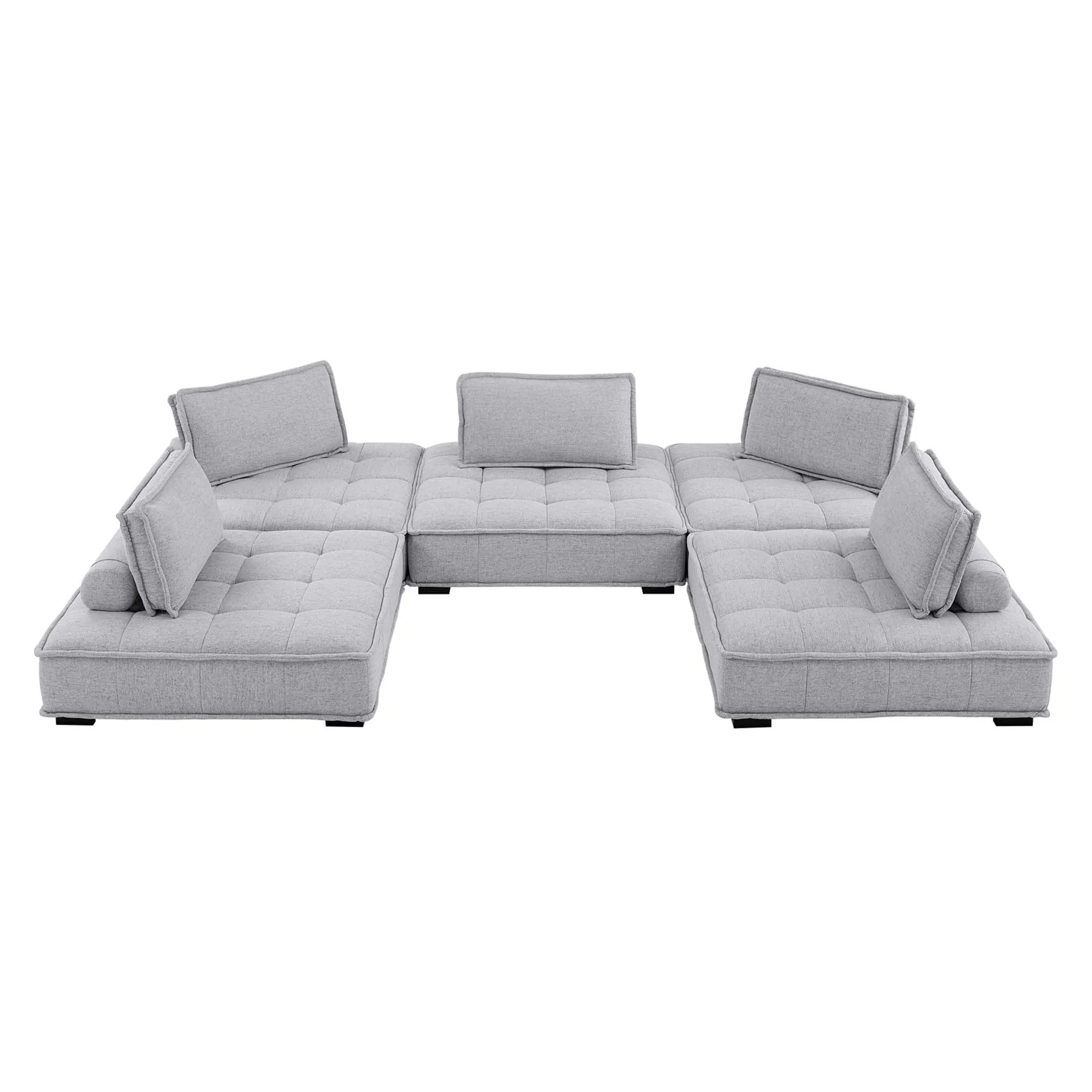 Saunter 5-Piece Tufted Fabric Fabric Sectional Sofa by Modway