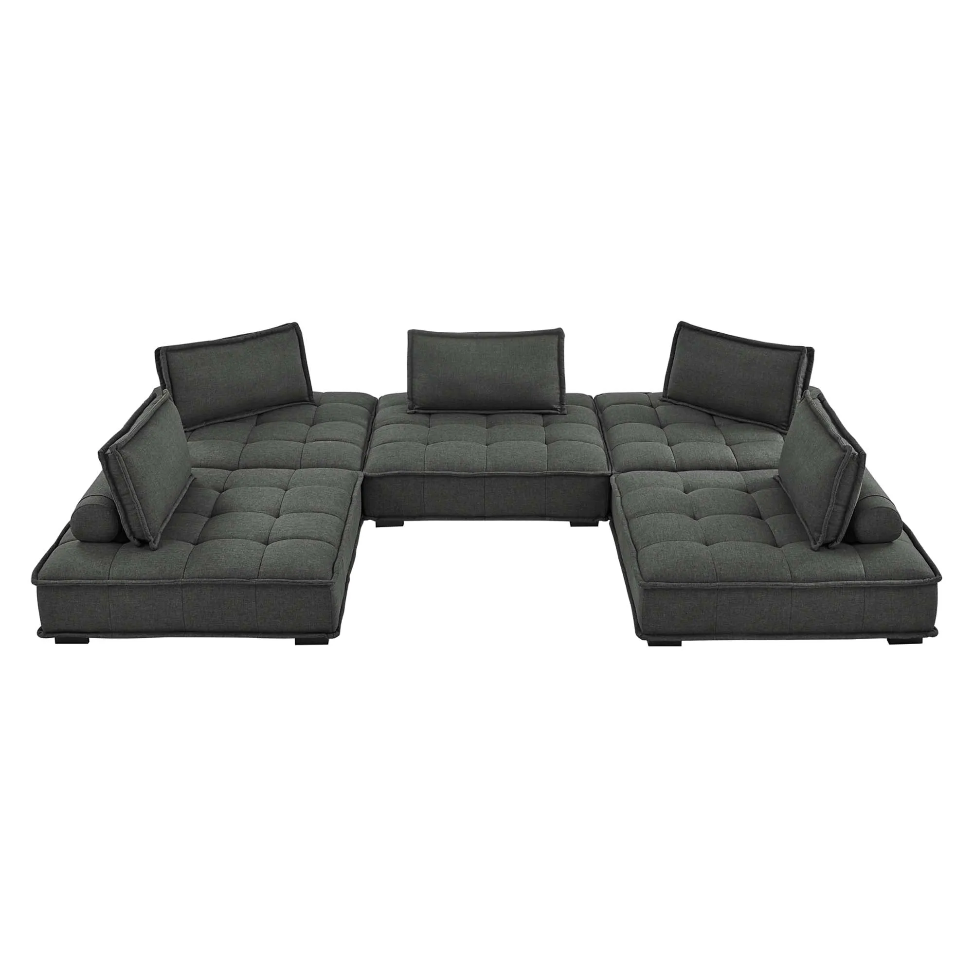Saunter 5-Piece Tufted Fabric Fabric Sectional Sofa by Modway