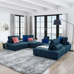 Saunter 5-Piece Tufted Fabric Fabric Sectional Sofa by Modway