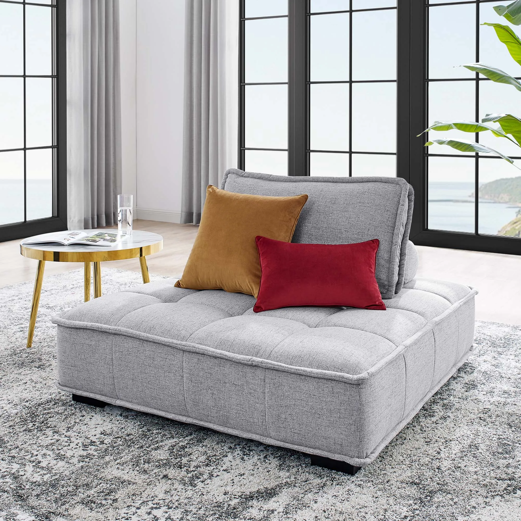 Saunter Tufted Fabric Armless Chair by Modway
