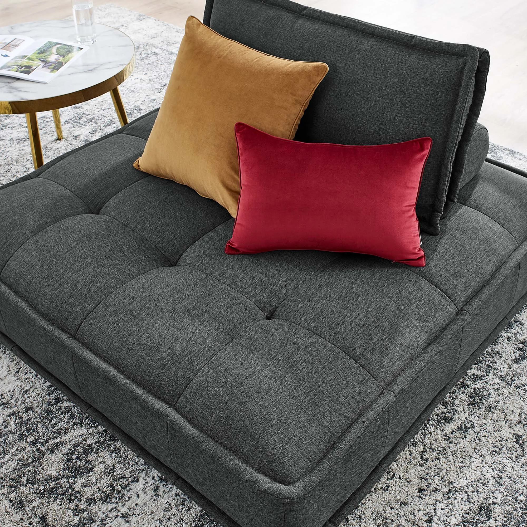 Saunter Tufted Fabric Armless Chair by Modway