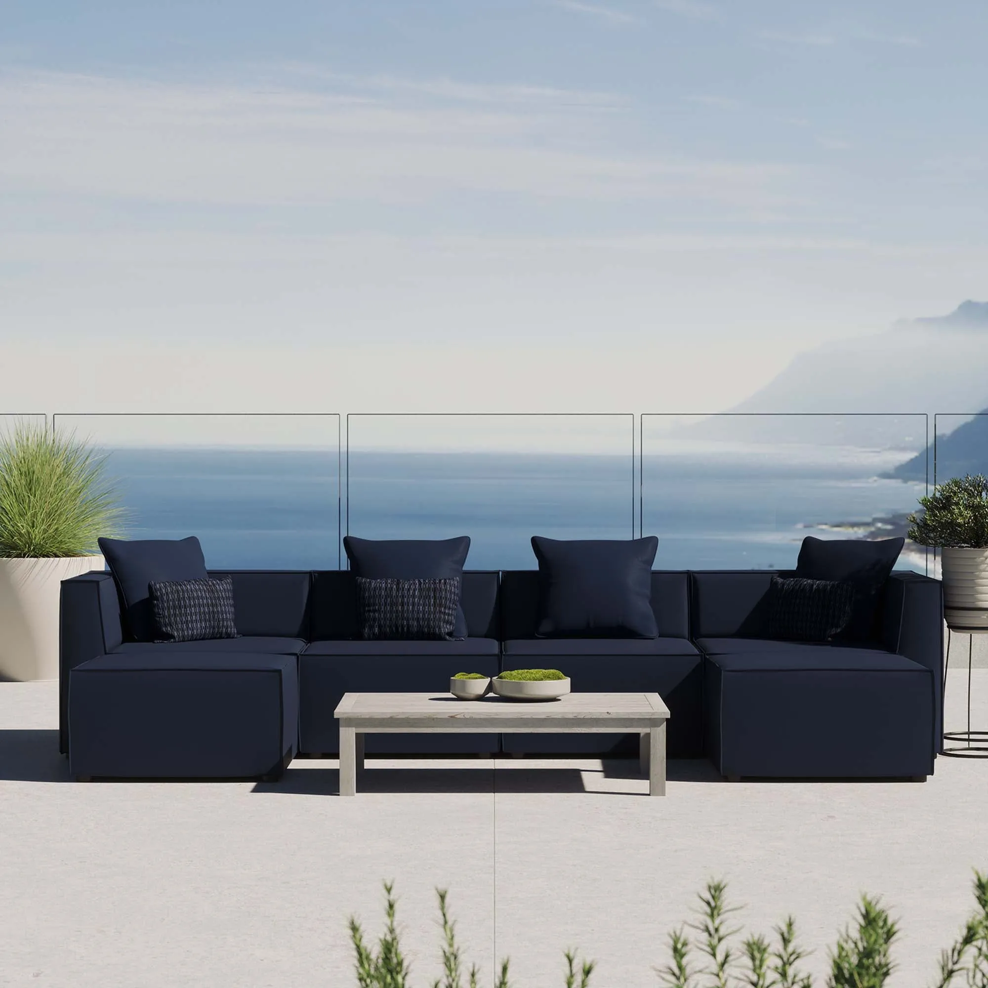 Saybrook Outdoor Patio Upholstered 6-Piece Sectional Sofa by Modway