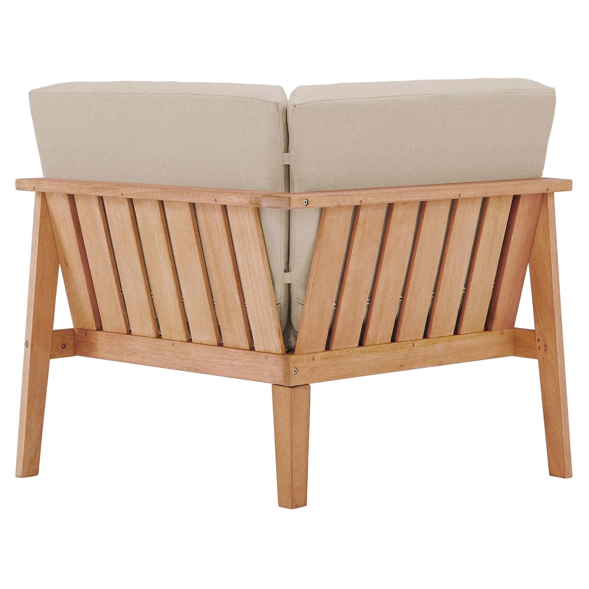 Sedona Outdoor Patio Eucalyptus Wood Sectional Sofa Corner Chair by Modway