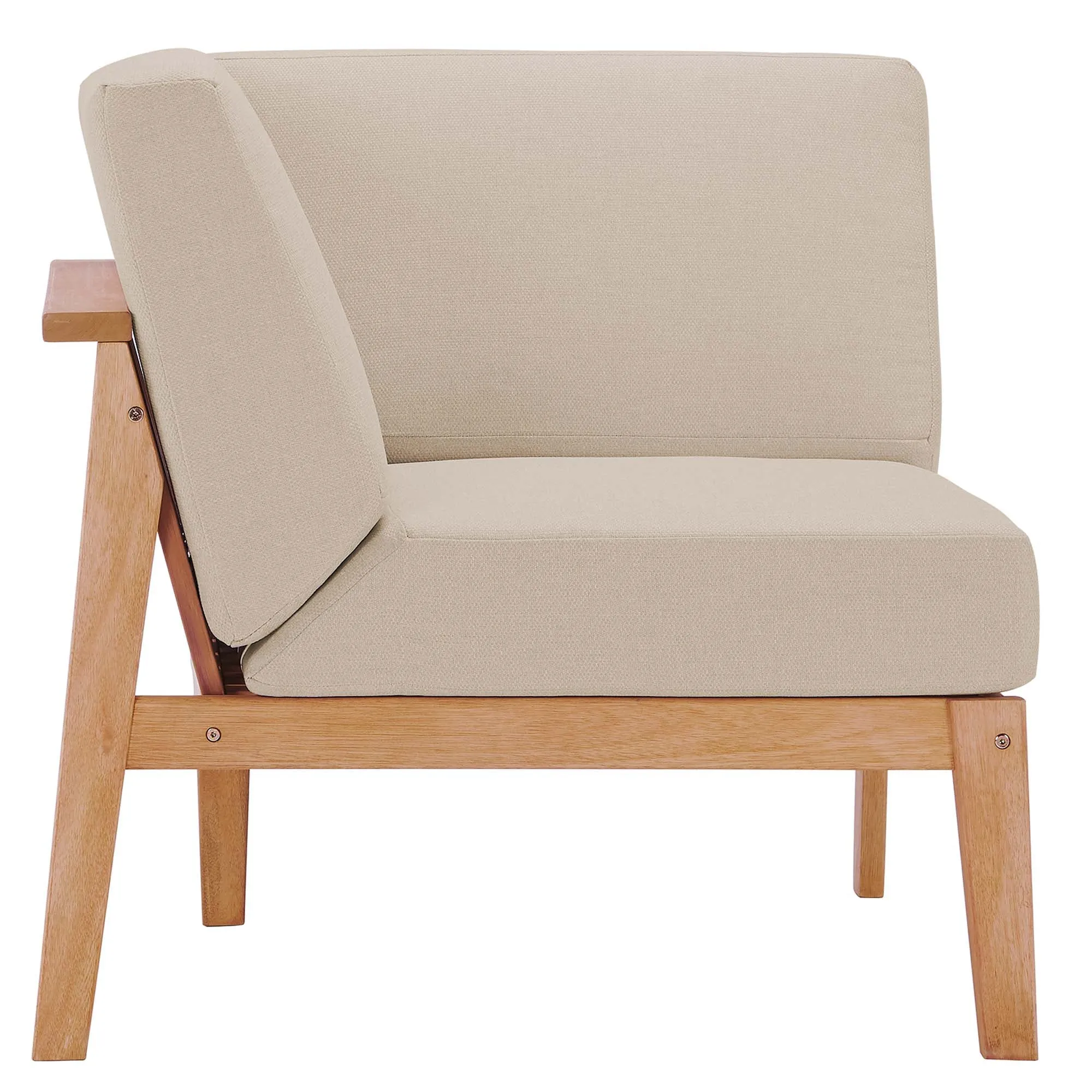 Sedona Outdoor Patio Eucalyptus Wood Sectional Sofa Corner Chair by Modway