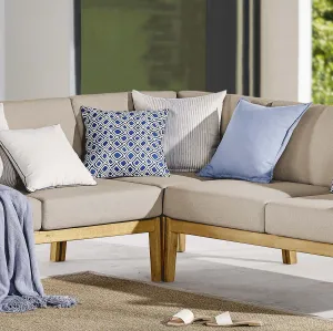 Sedona Outdoor Patio Eucalyptus Wood Sectional Sofa Corner Chair by Modway