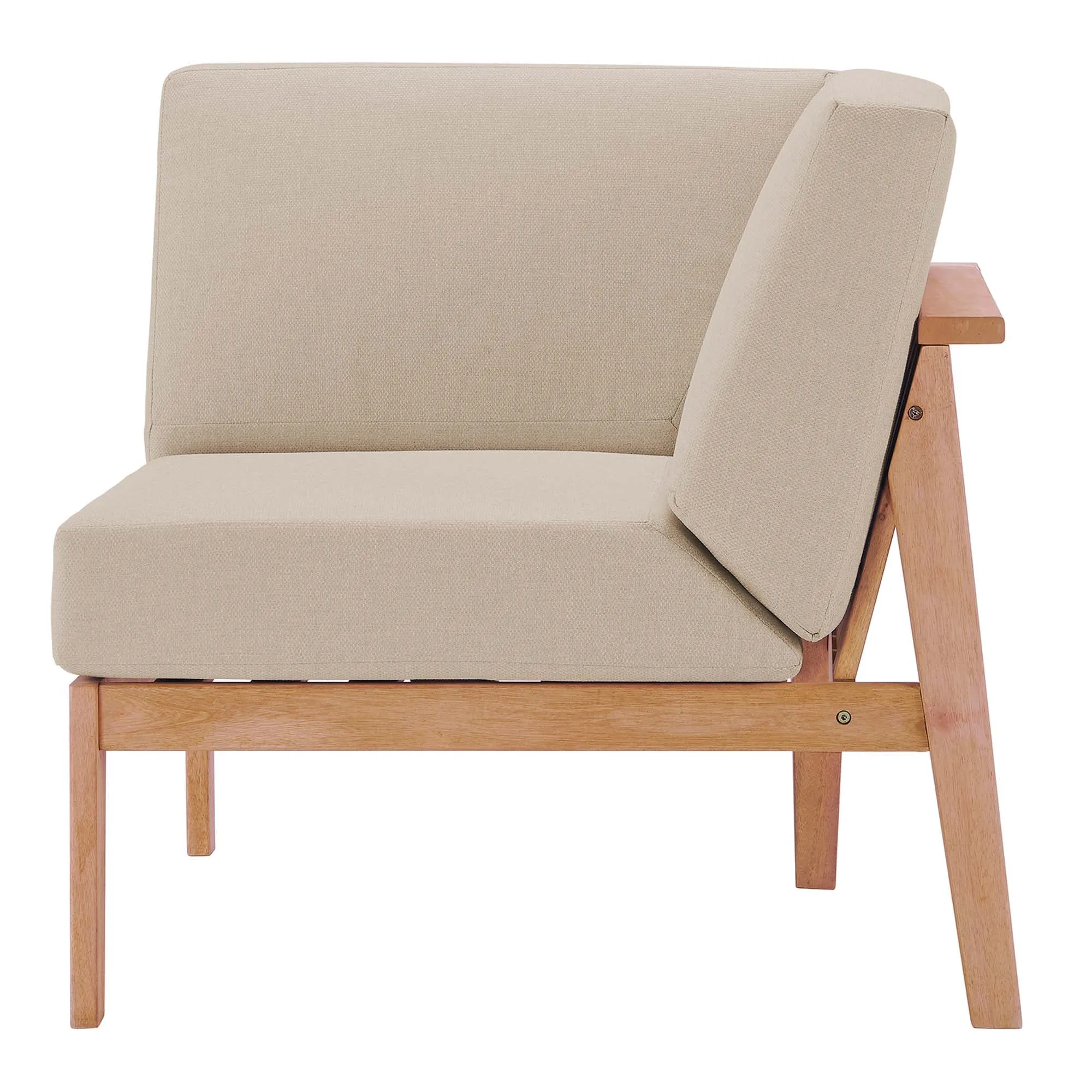Sedona Outdoor Patio Eucalyptus Wood Sectional Sofa Corner Chair by Modway