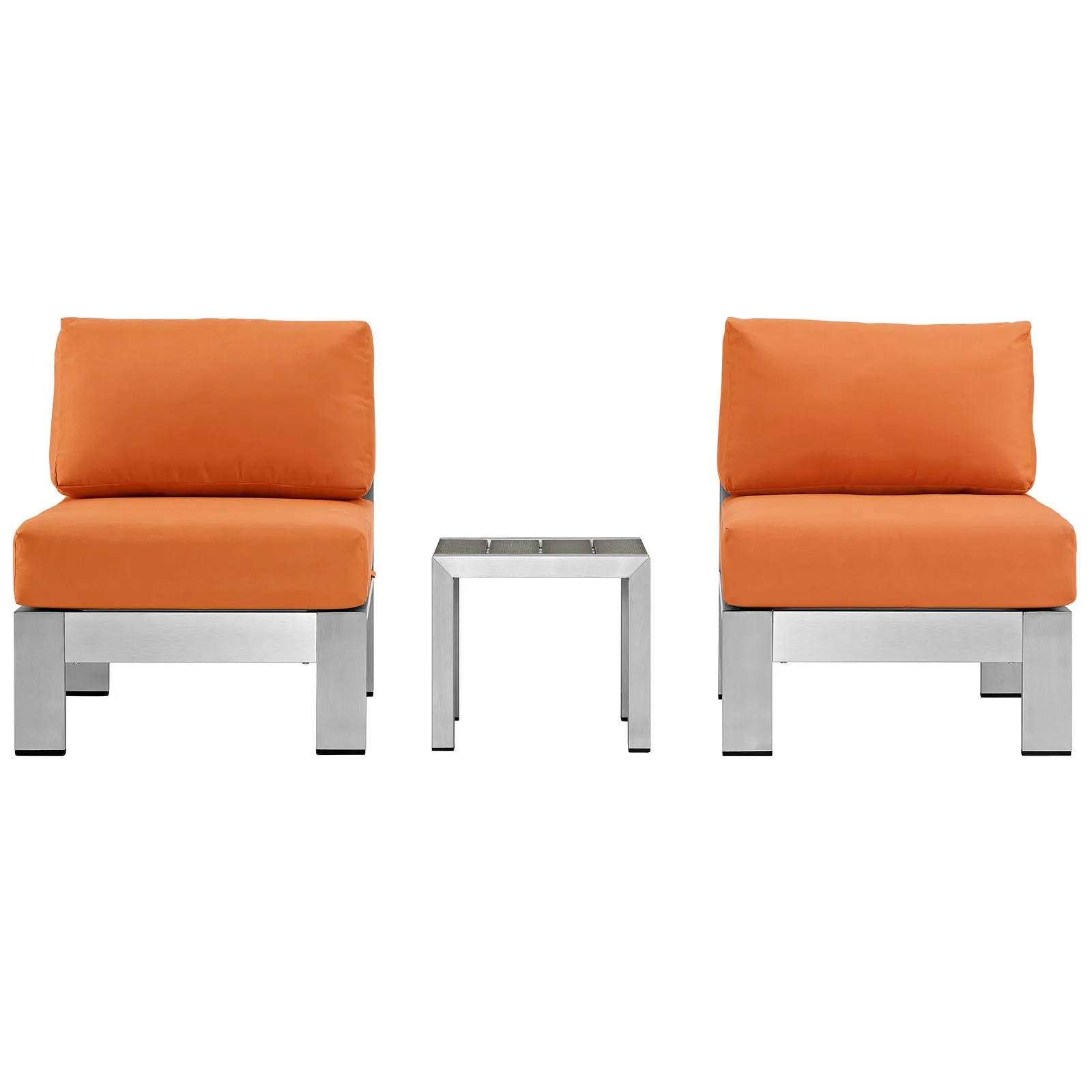 Shore 3 Piece Outdoor Patio Aluminum Sectional Sofa Set by Modway