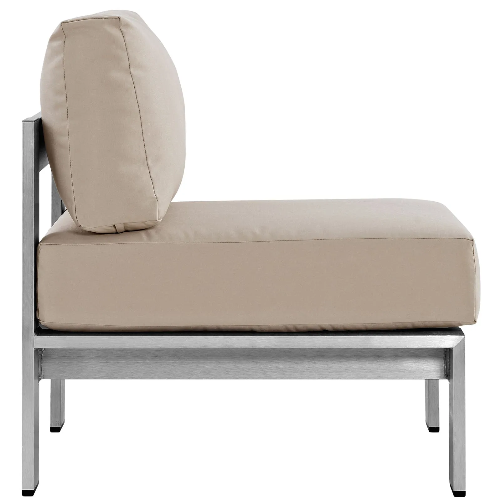 Shore 3 Piece Outdoor Patio Aluminum Sectional Sofa Set by Modway