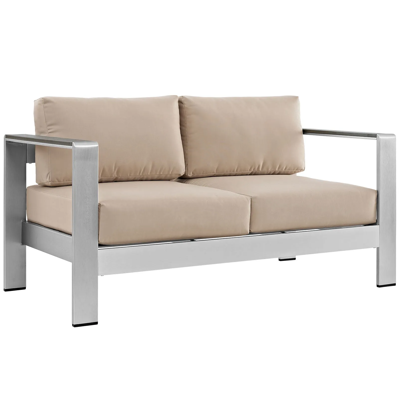 Shore 4 Piece Outdoor Patio Aluminum Sectional Sofa Set by Modway