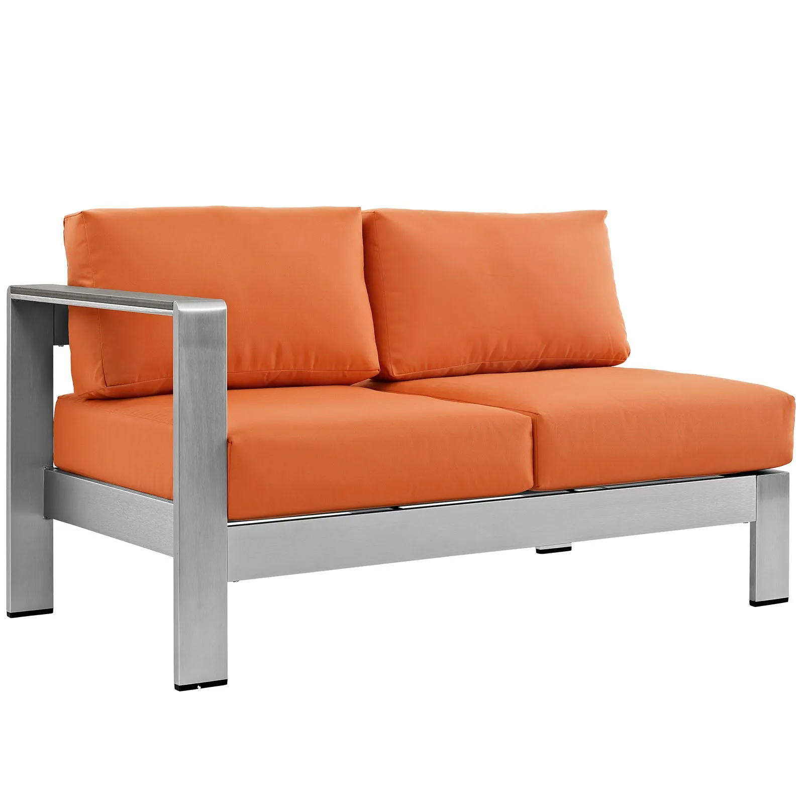 Shore 4 Piece Outdoor Patio Aluminum Sectional Sofa Set by Modway