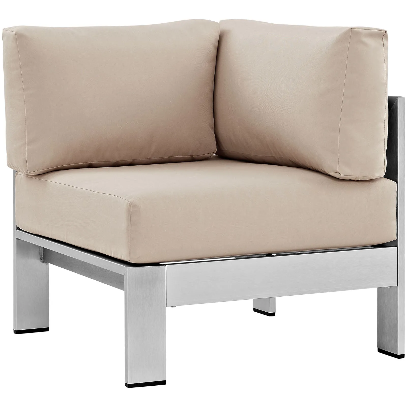 Shore 5 Piece Outdoor Patio Aluminum Sectional Sofa Set by Modway