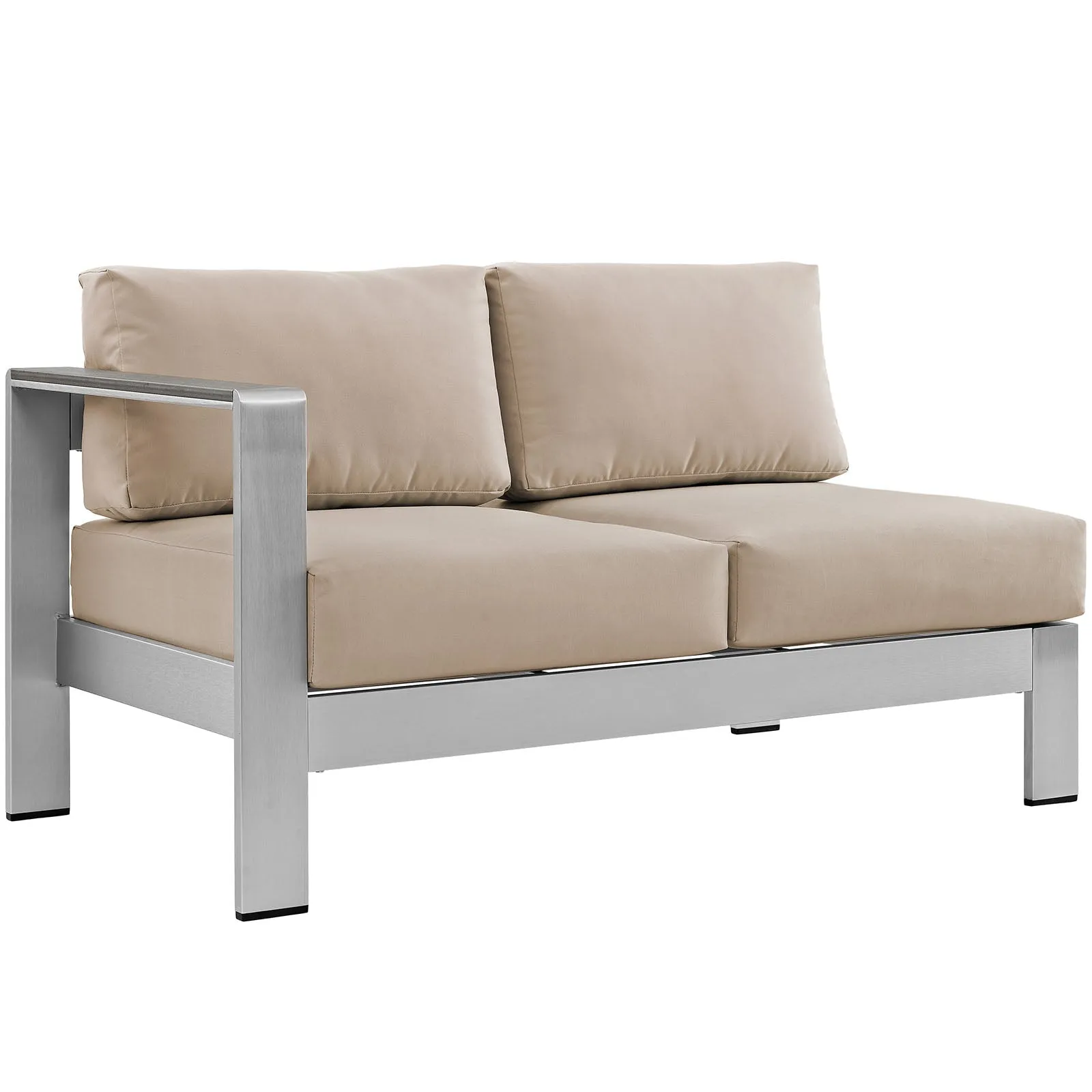 Shore 5 Piece Outdoor Patio Aluminum Sectional Sofa Set by Modway