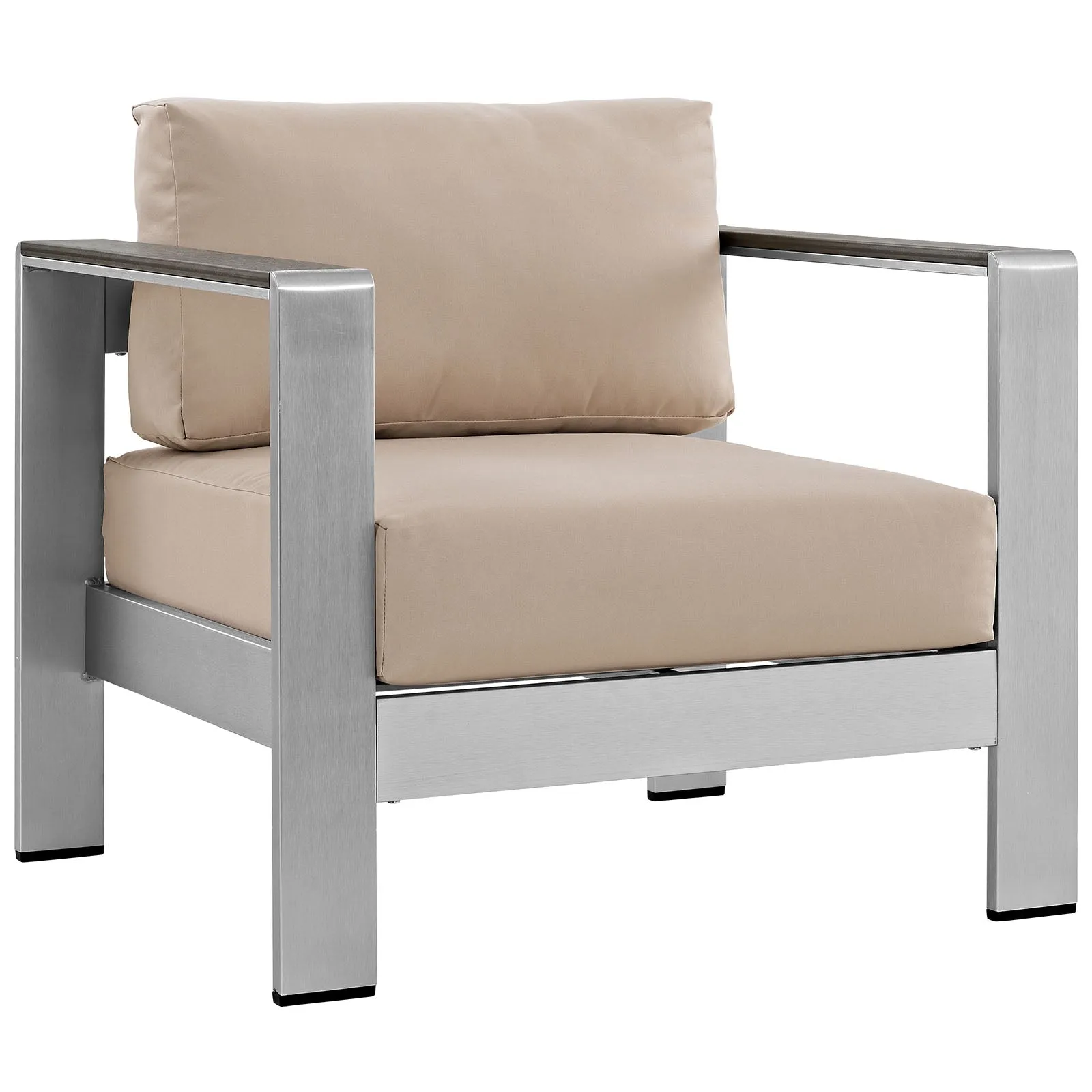 Shore 5 Piece Outdoor Patio Aluminum Sectional Sofa Set by Modway