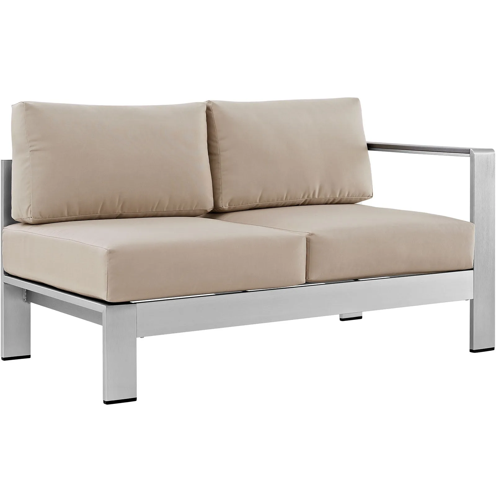 Shore 5 Piece Outdoor Patio Aluminum Sectional Sofa Set by Modway